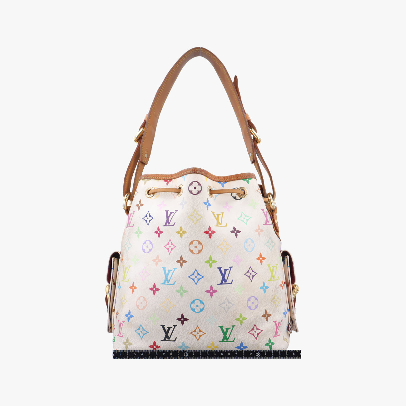 Secondhand Louis Vuitton Petit NOé white Monogram Multicolor M42229 shoulderbag | stylenewstar