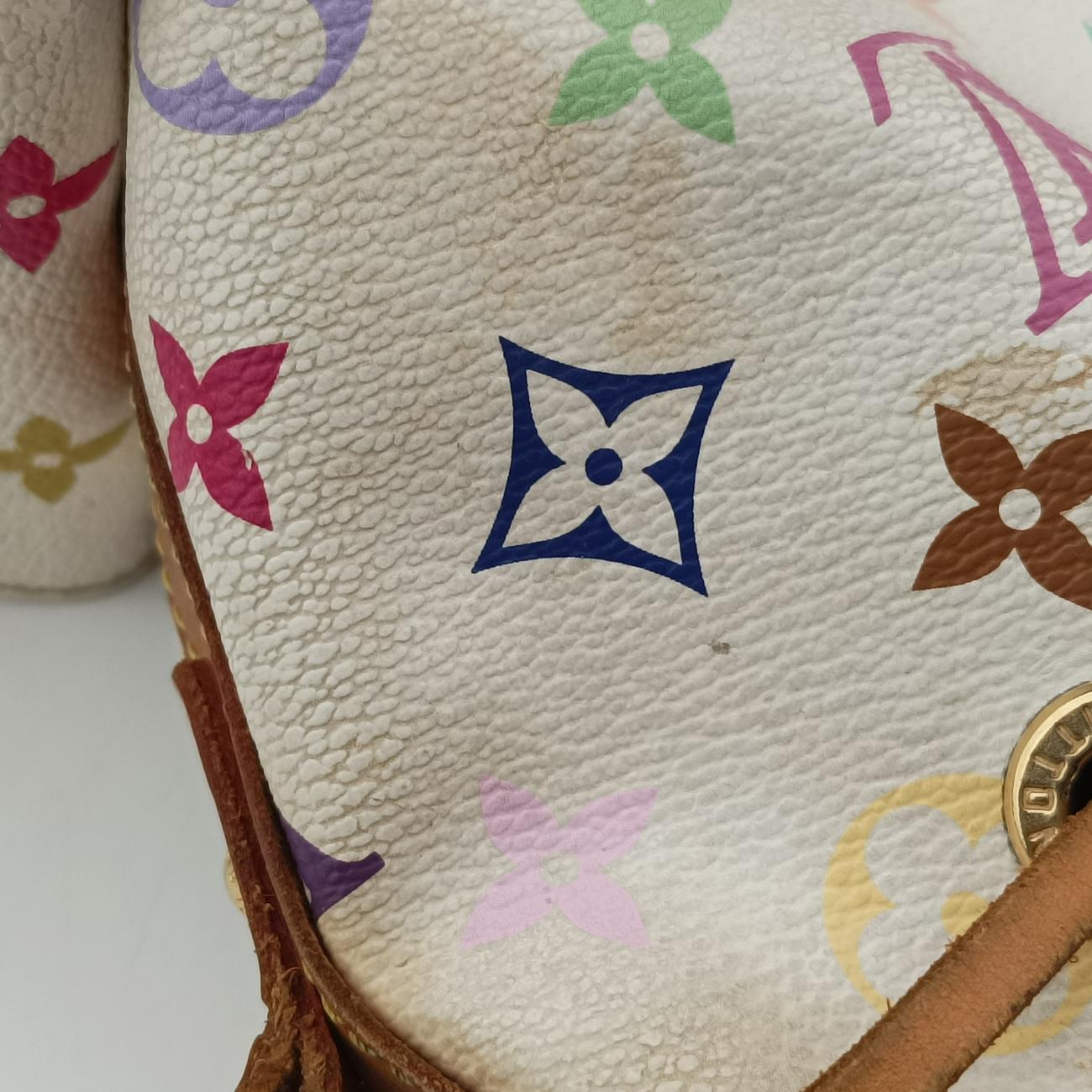 Secondhand Louis Vuitton Petit NOé white Monogram Multicolor M42229 shoulderbag | stylenewstar