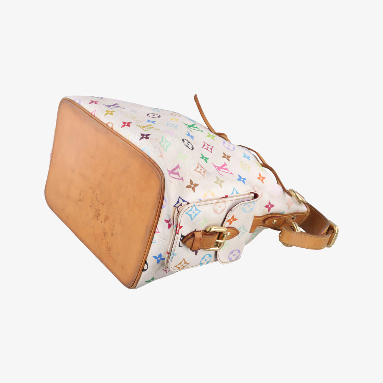 Secondhand Louis Vuitton Petit NOé white Monogram Multicolor M42229 shoulderbag | stylenewstar
