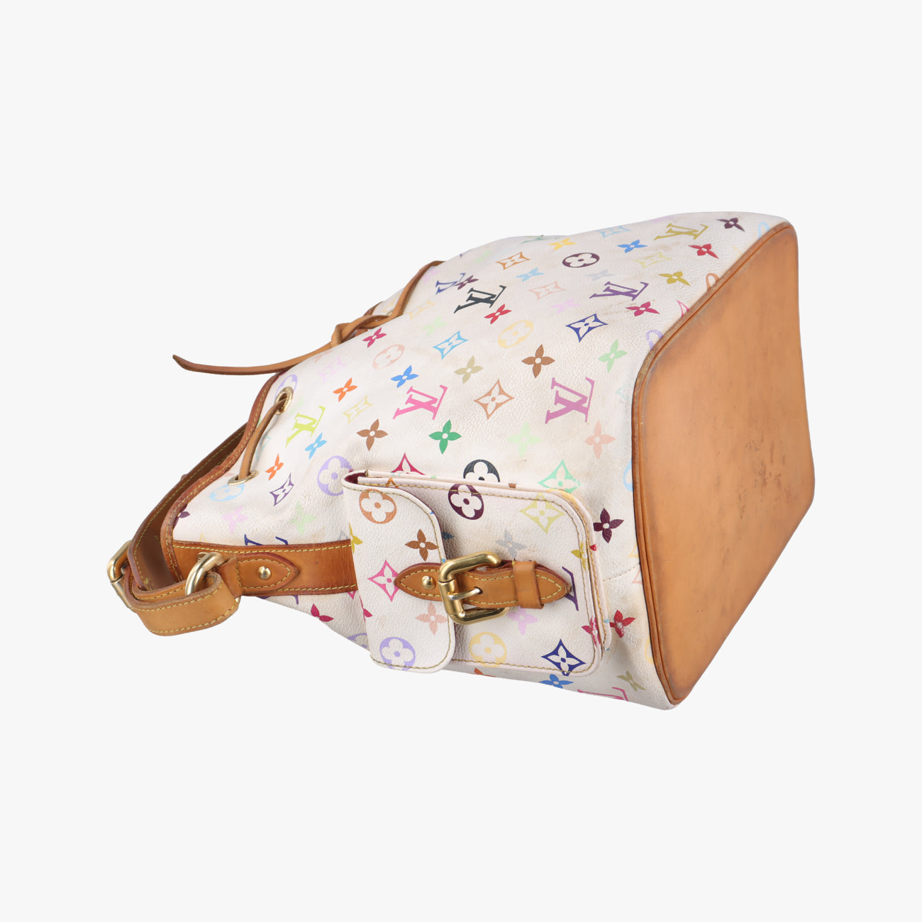 Secondhand Louis Vuitton Petit NOé white Monogram Multicolor M42229 shoulderbag | stylenewstar