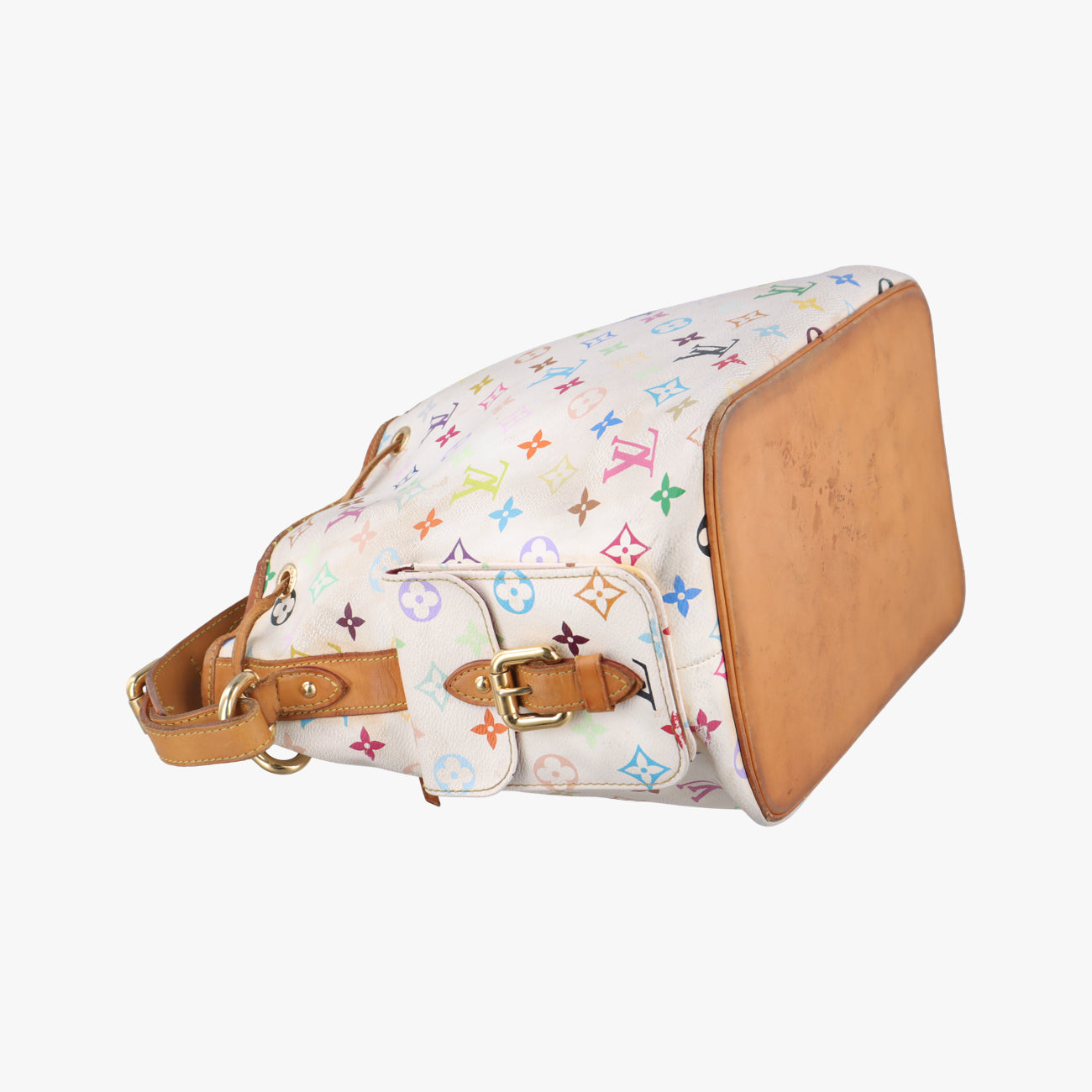 Secondhand Louis Vuitton Petit NOé white Monogram Multicolor M42229 shoulderbag | stylenewstar