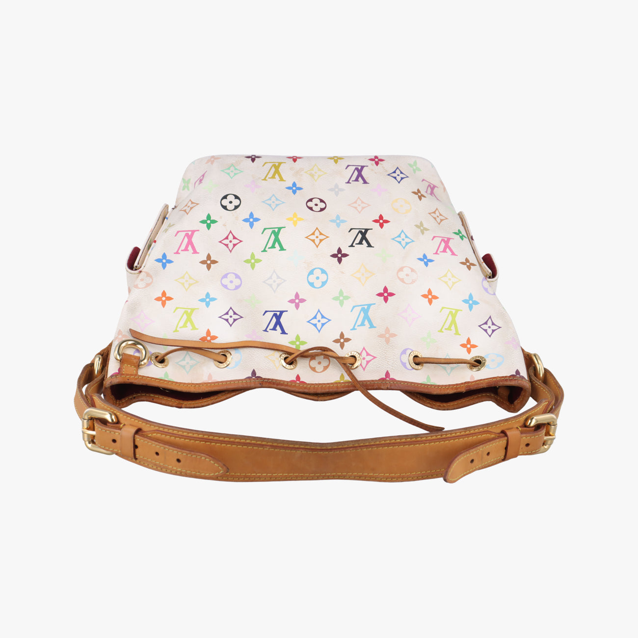 Secondhand Louis Vuitton Petit NOé white Monogram Multicolor M42229 shoulderbag | stylenewstar