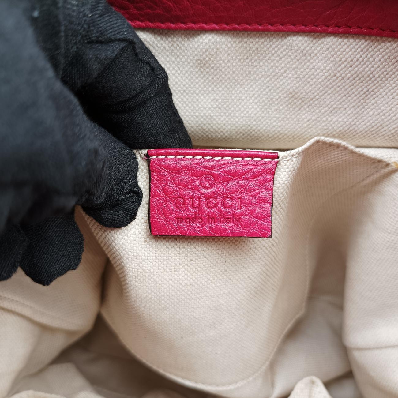 Pre-owned Gucci Bamboo fringe tassel Red Leather 387149 backpack/rucksack | stylenewstar