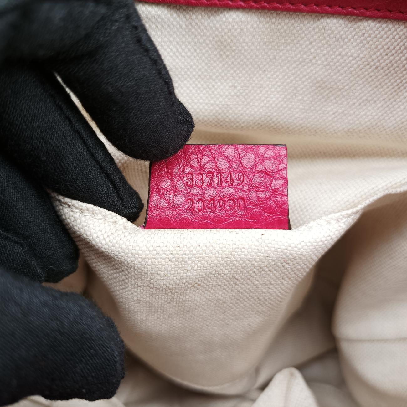 Pre-owned Gucci Bamboo fringe tassel Red Leather 387149 backpack/rucksack | stylenewstar