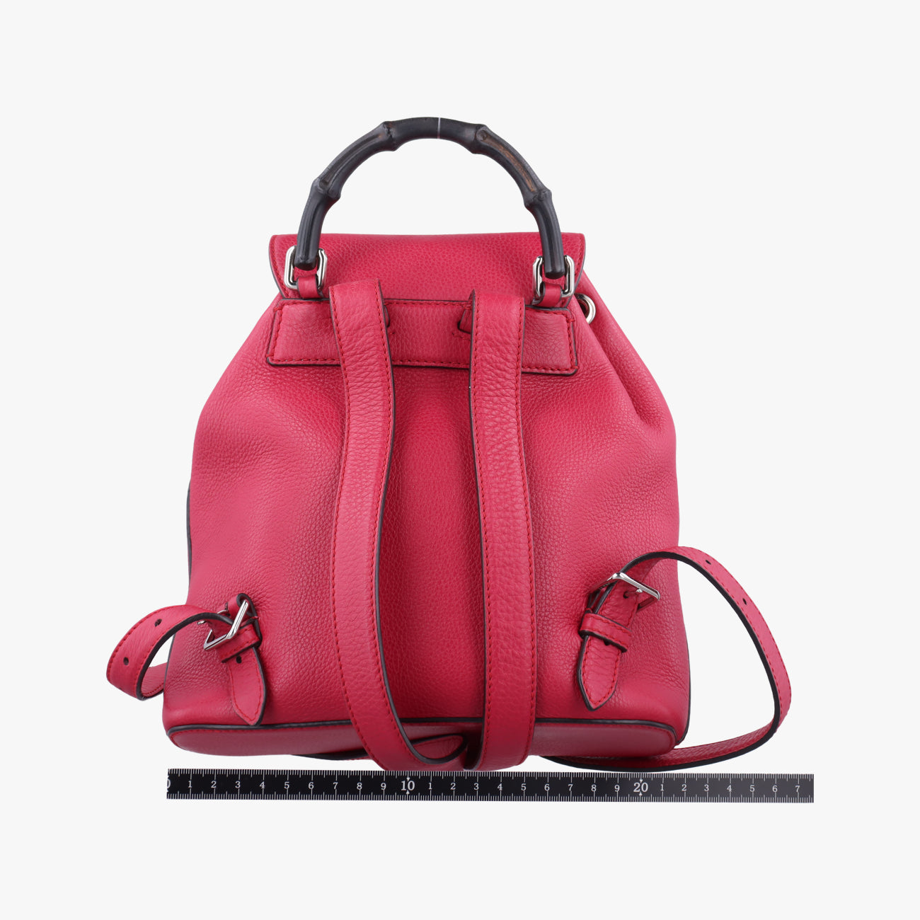 Pre-owned Gucci Bamboo fringe tassel Red Leather 387149 backpack/rucksack | stylenewstar