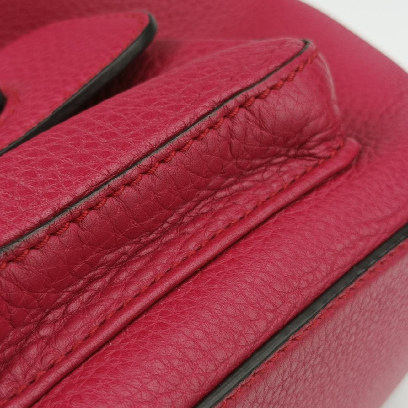 Pre-owned Gucci Bamboo fringe tassel Red Leather 387149 backpack/rucksack | stylenewstar