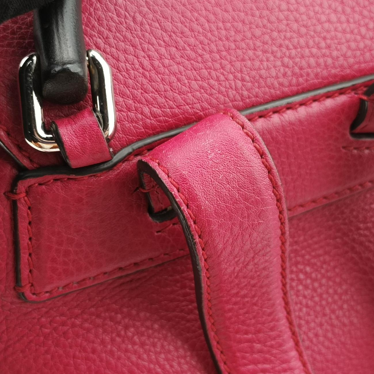 Pre-owned Gucci Bamboo fringe tassel Red Leather 387149 backpack/rucksack | stylenewstar