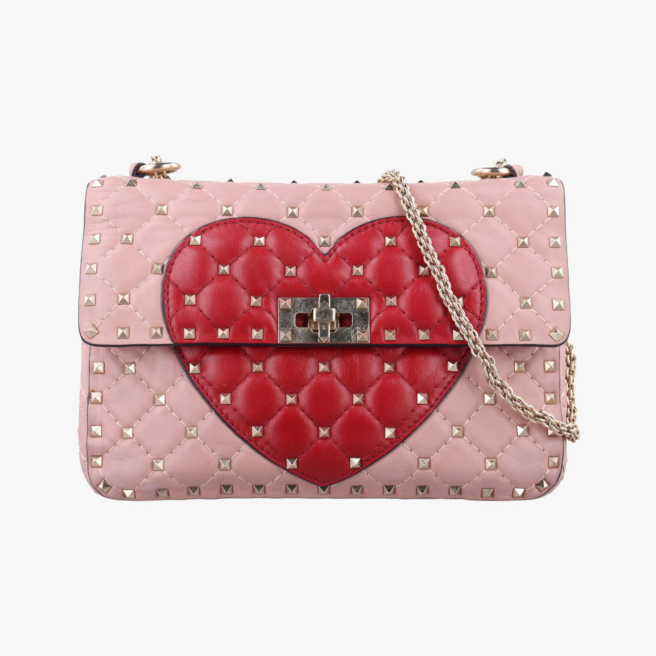 Vintage Valentino Rockstud Red×Pink Leather  shoulderbag | stylenewstar