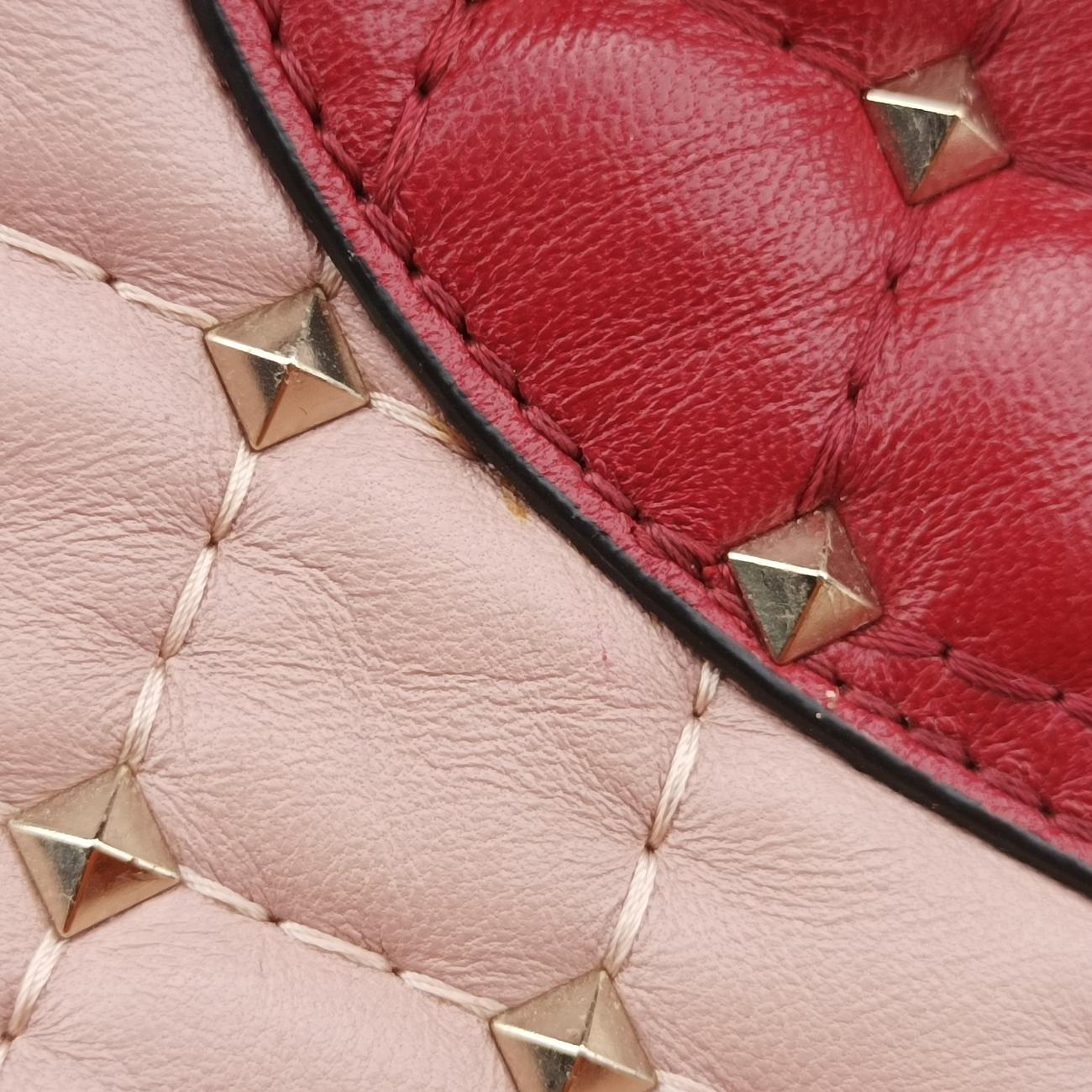 Vintage Valentino Rockstud Red×Pink Leather  shoulderbag | stylenewstar
