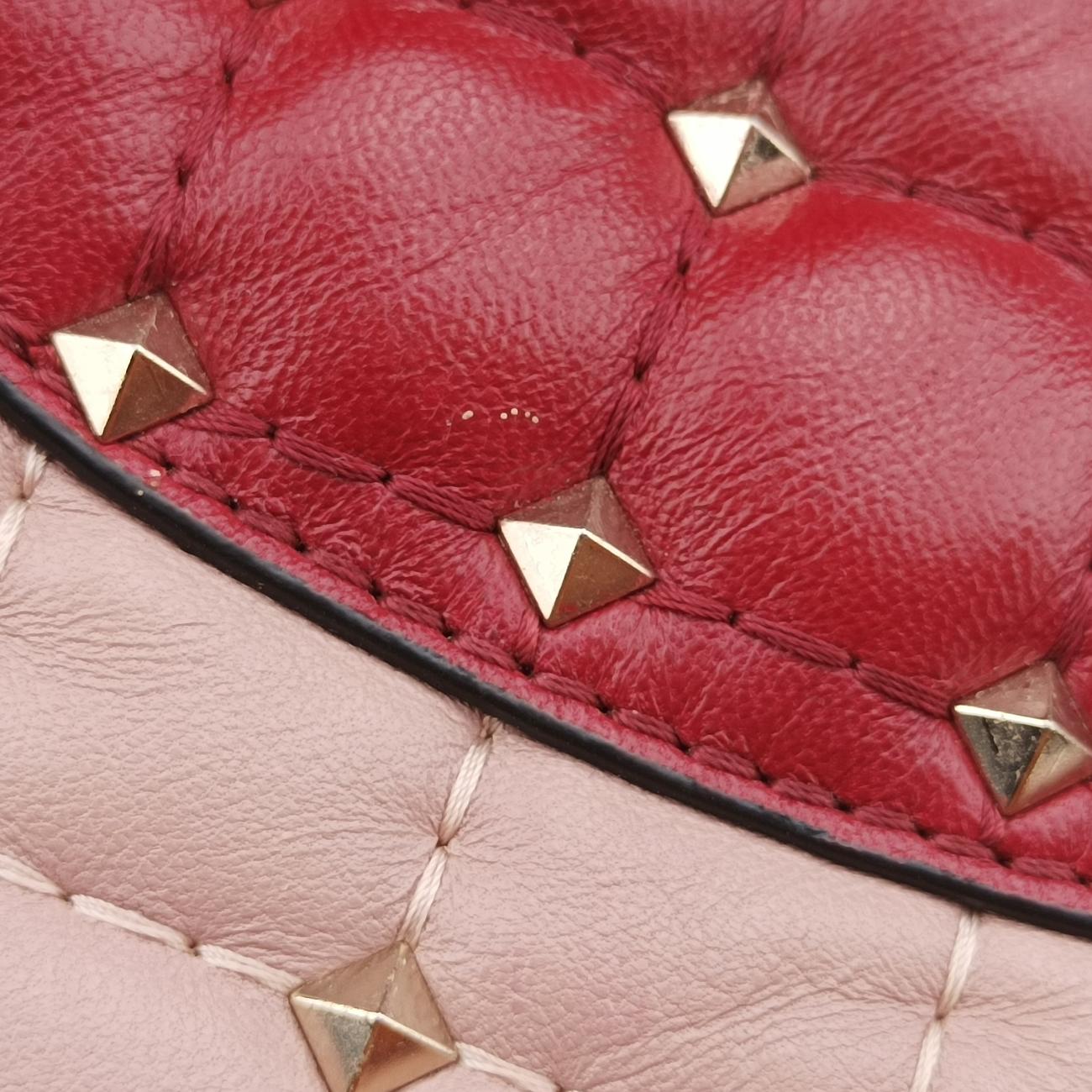 Vintage Valentino Rockstud Red×Pink Leather  shoulderbag | stylenewstar