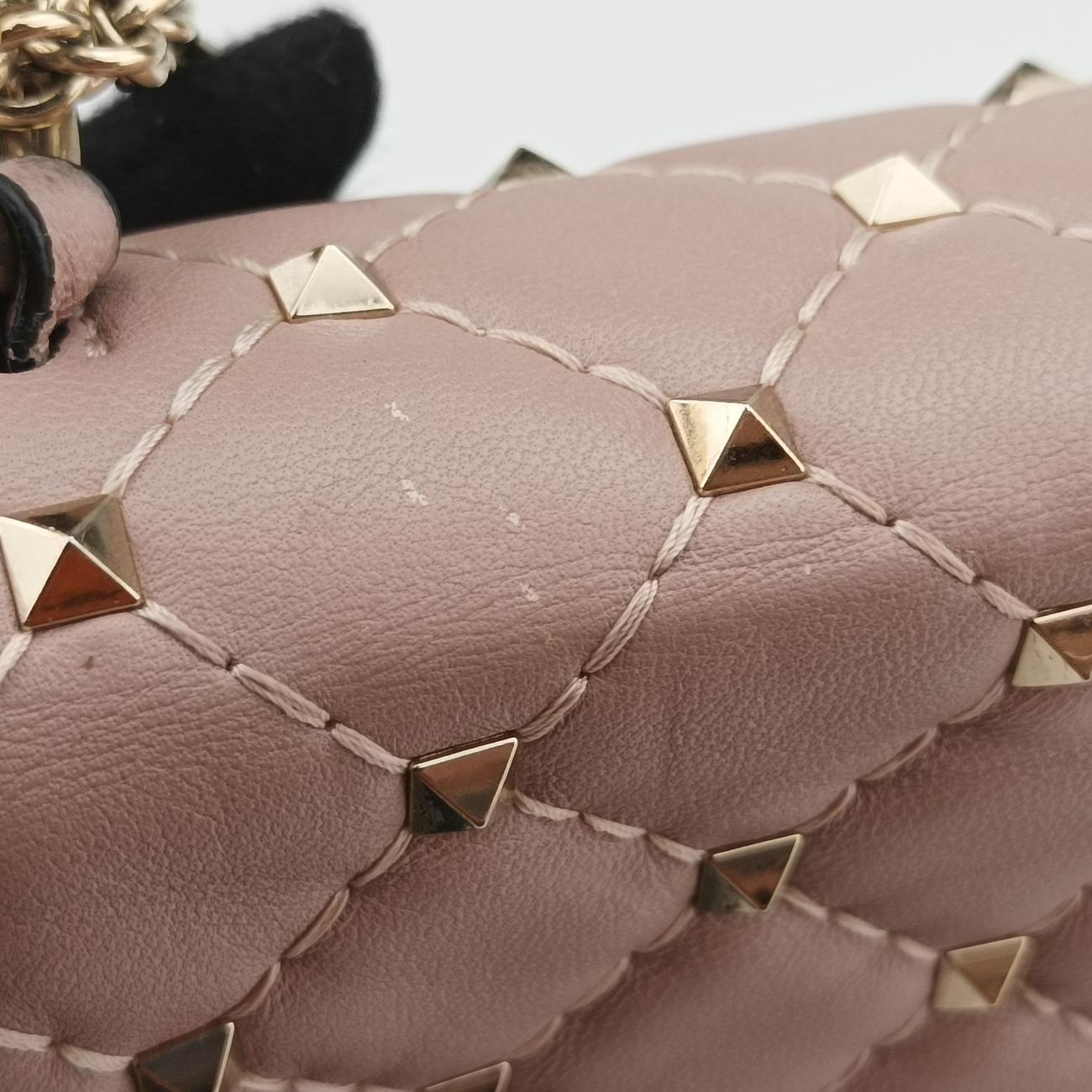 Vintage Valentino Rockstud Red×Pink Leather  shoulderbag | stylenewstar