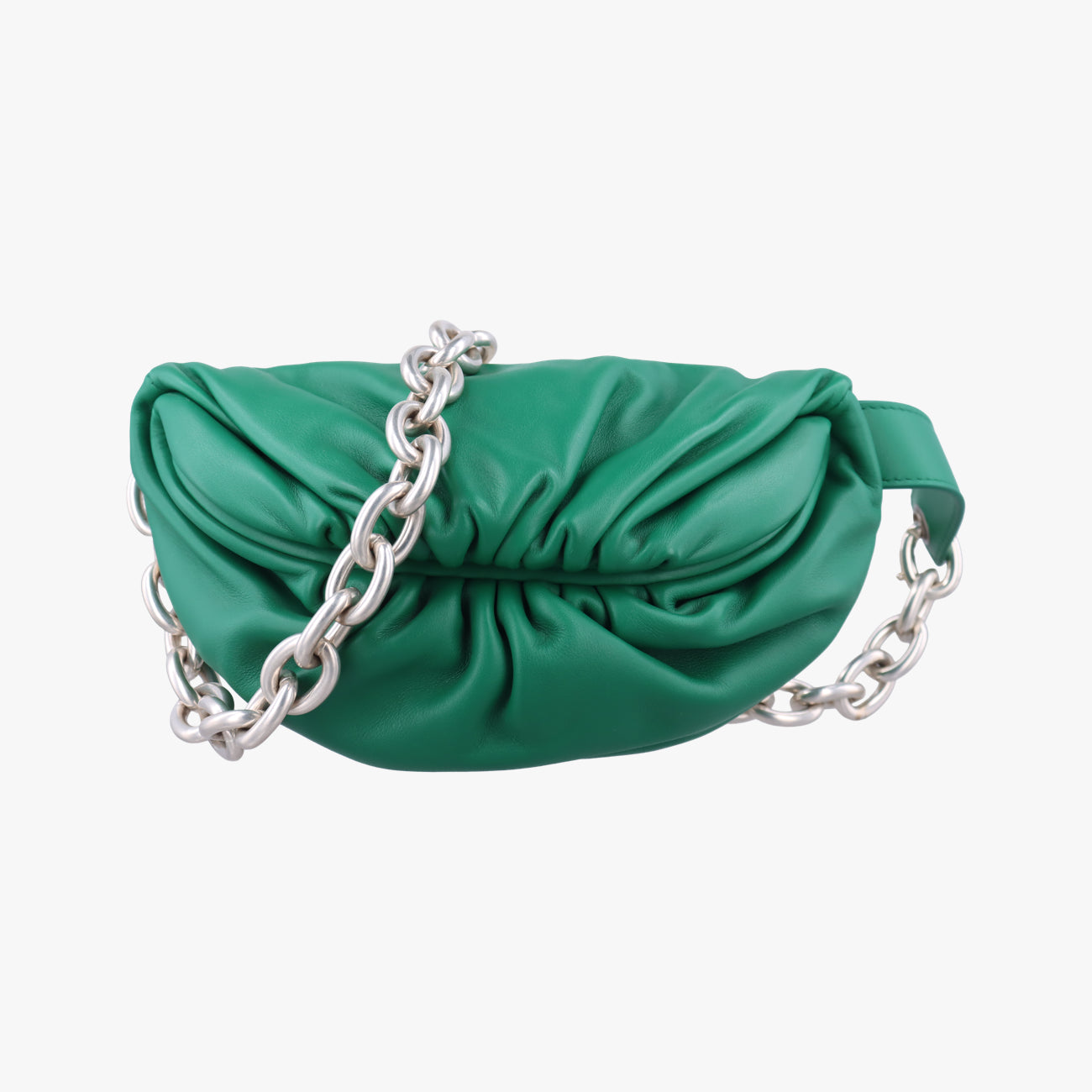 Pre-owned Bottega Veneta The　Chain Pouch Green lambskin  bum bag/waist bag | stylenewstar