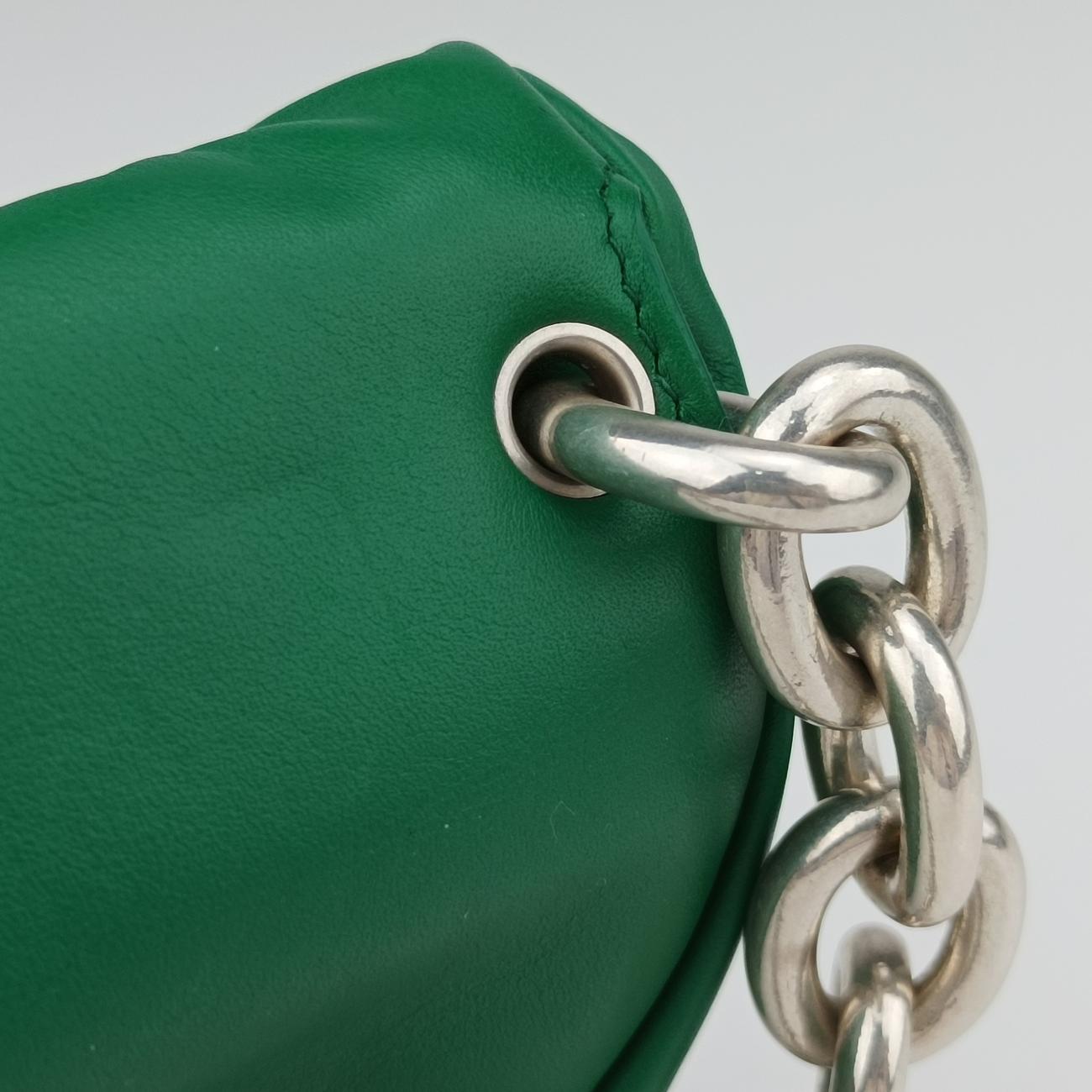 Pre-owned Bottega Veneta The　Chain Pouch Green lambskin  bum bag/waist bag | stylenewstar