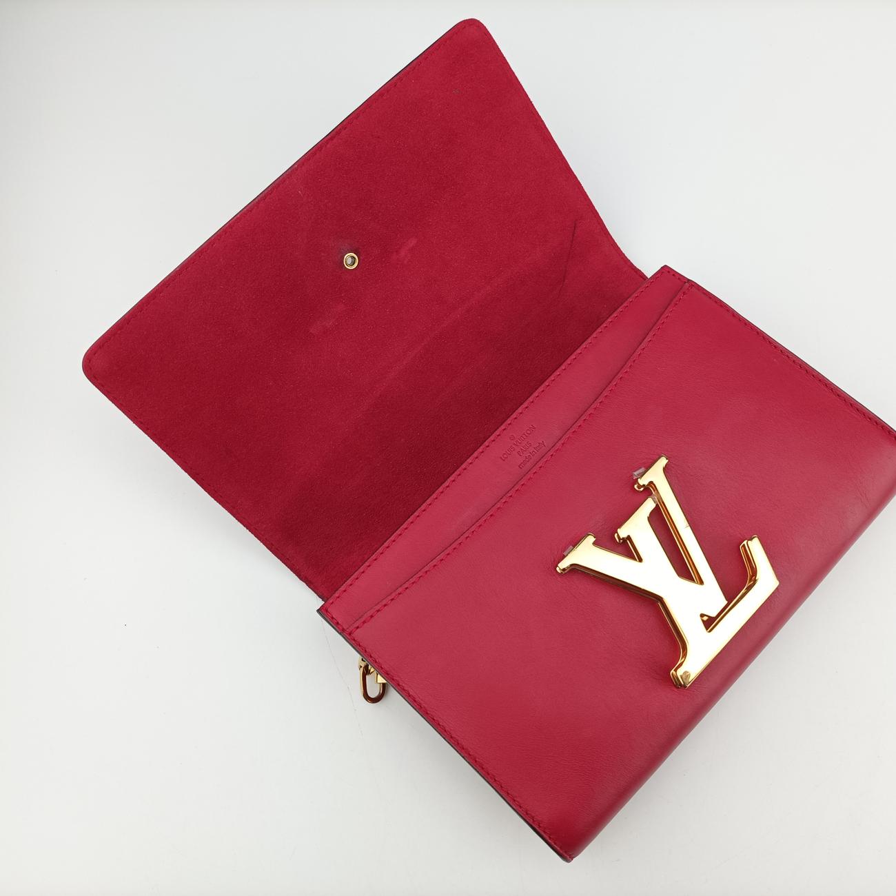 Pre-owned Louis Vuitton LOUISE MM Rose Leather  shoulderbag | stylenewstar