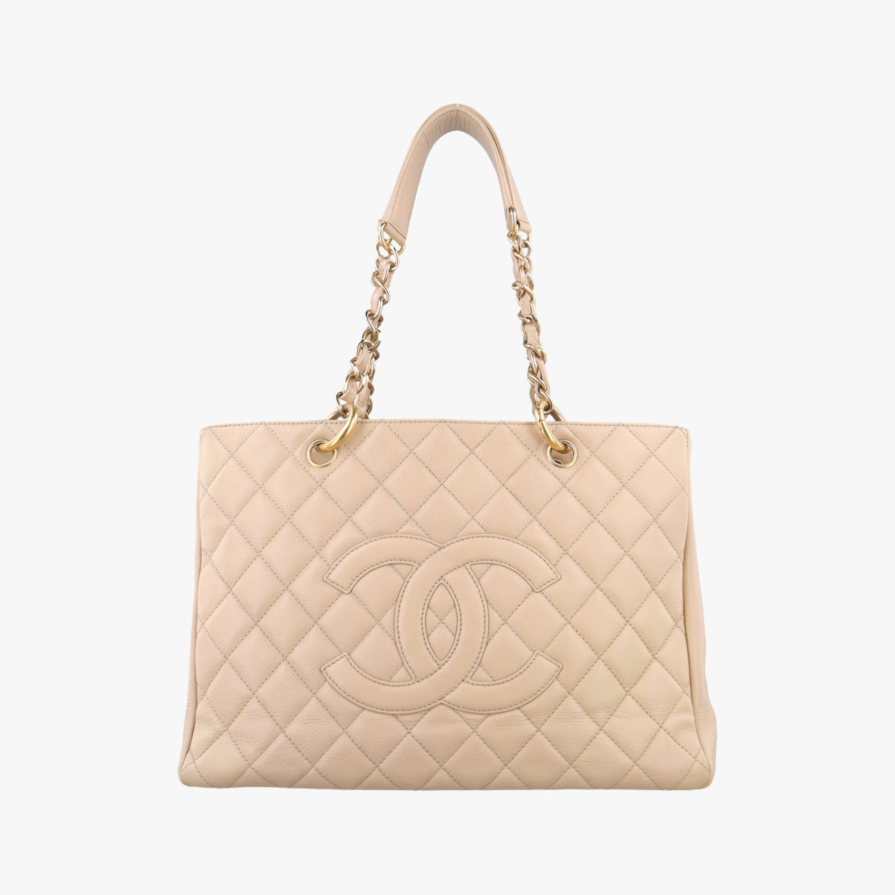 Pre-owned Chanel Matelasse Cocomark GST Beige caviar skin A20995 handbag | stylenewstar