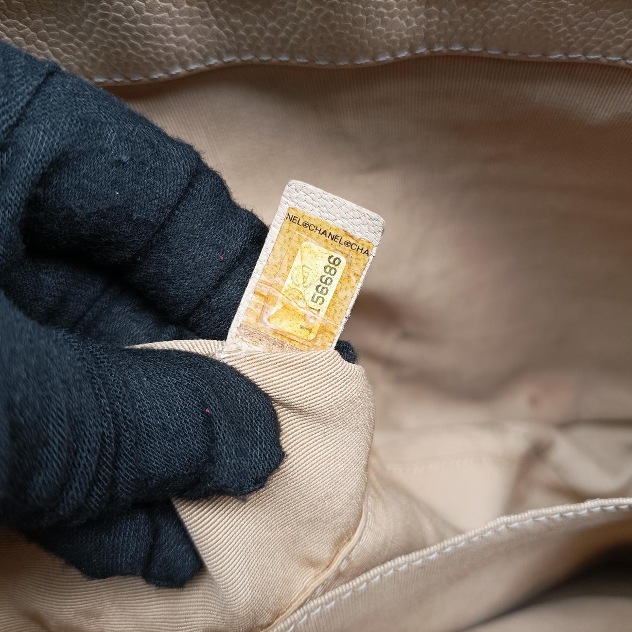 Pre-owned Chanel Matelasse Cocomark GST Beige caviar skin A20995 handbag | stylenewstar