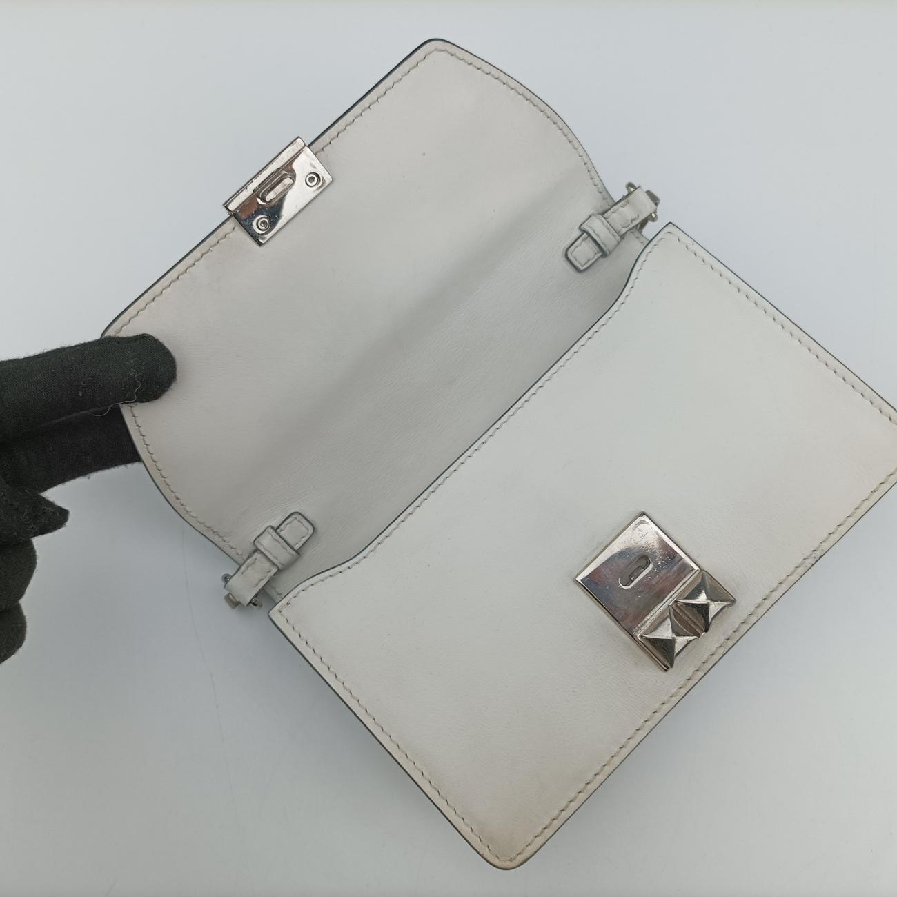 Pre-owned Prada Electra Studded White Leather 1BD120 shoulderbag | stylenewstar