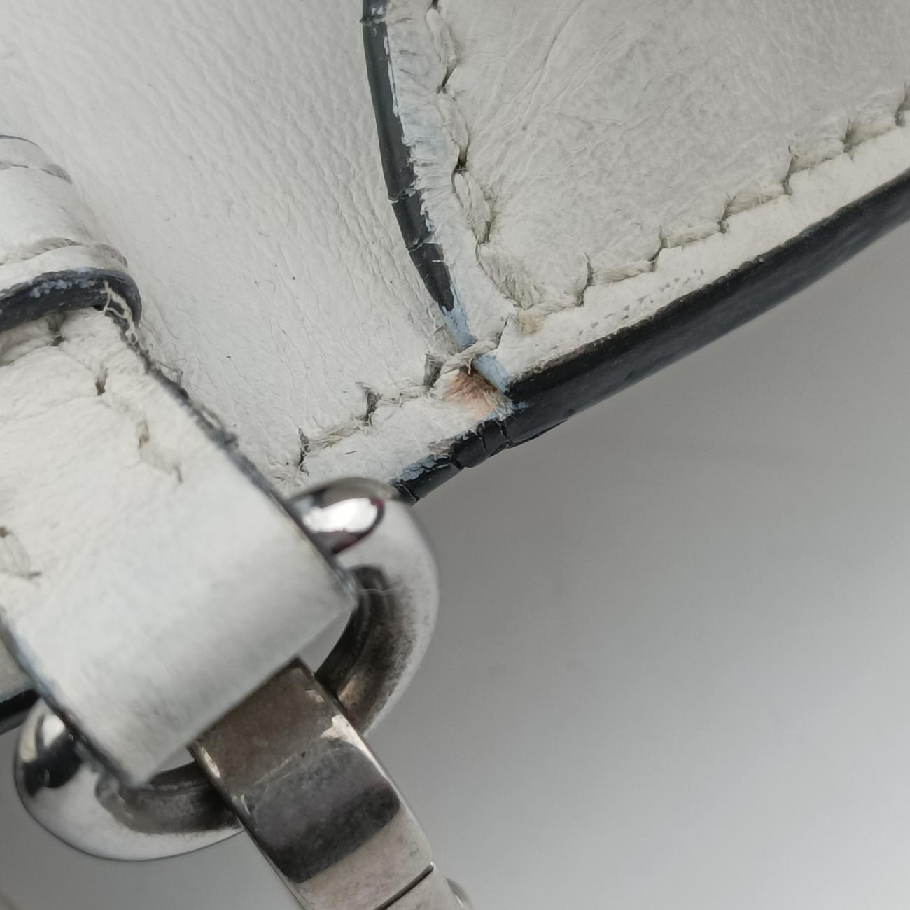 Pre-owned Prada Electra Studded White Leather 1BD120 shoulderbag | stylenewstar