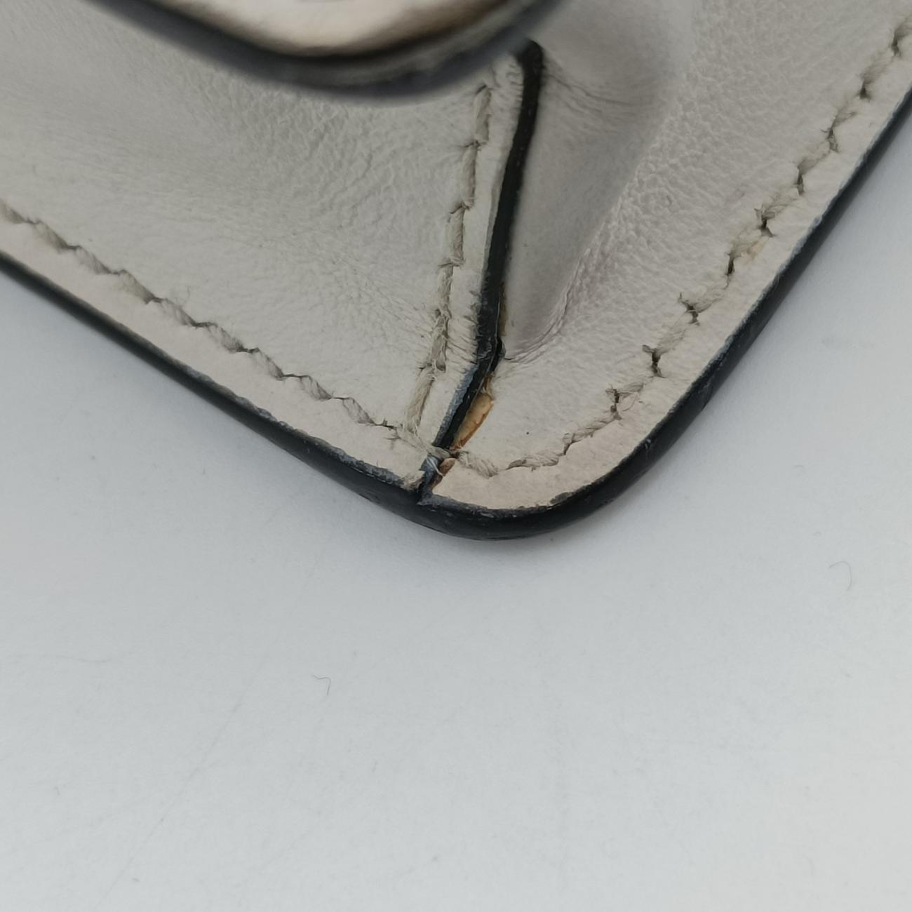 Pre-owned Prada Electra Studded White Leather 1BD120 shoulderbag | stylenewstar