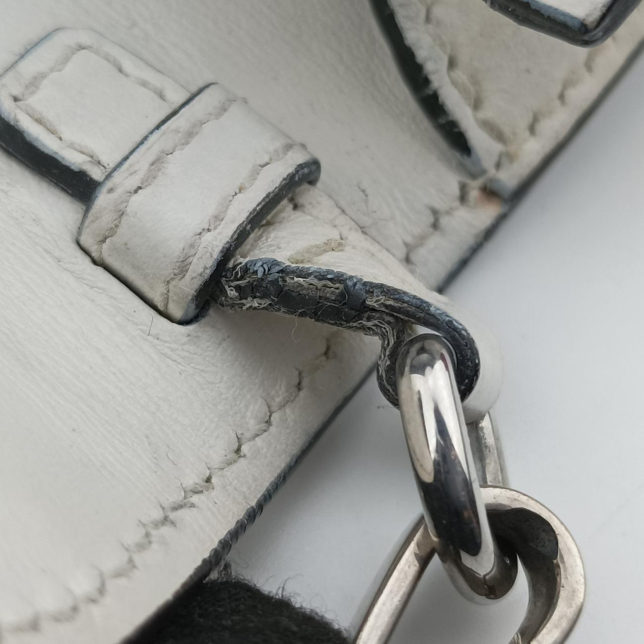 Pre-owned Prada Electra Studded White Leather 1BD120 shoulderbag | stylenewstar