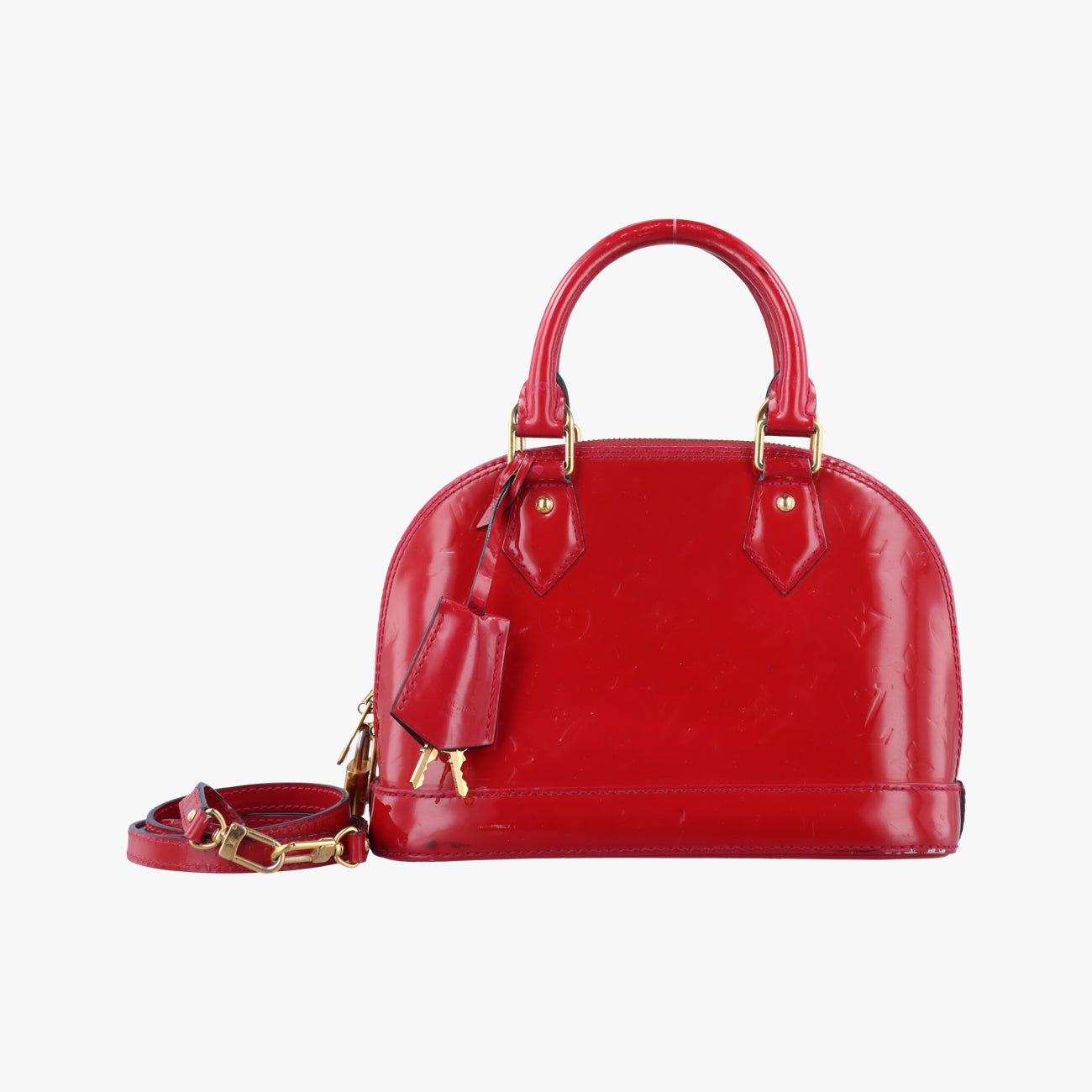 Pre-owned Louis Vuitton Alma BB pomme d'amour Vernis M91606 shoulderbag | stylenewstar