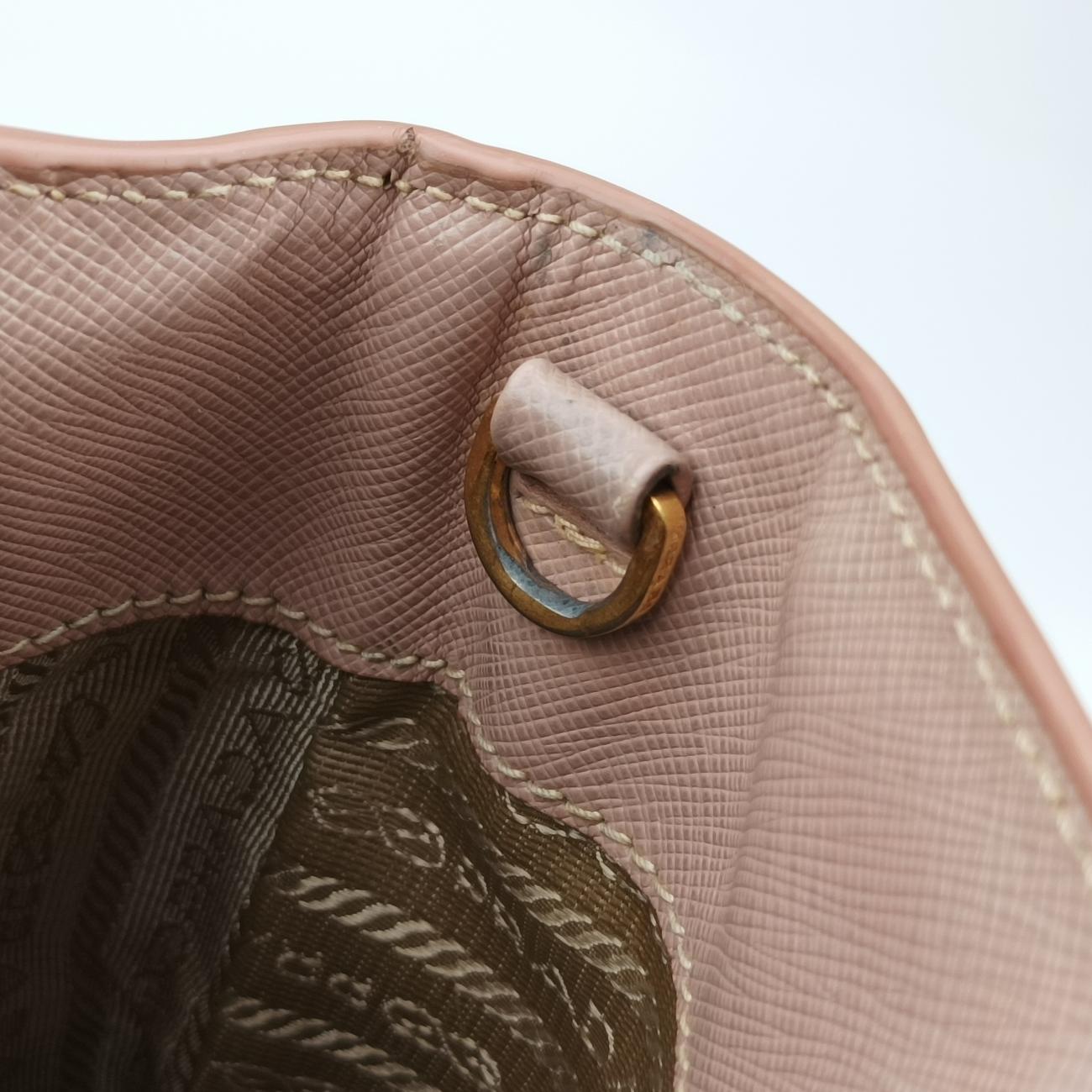 Pre-owned Prada Galleria Pink SAFFIANO Leather BN1801 shoulderbag | stylenewstar