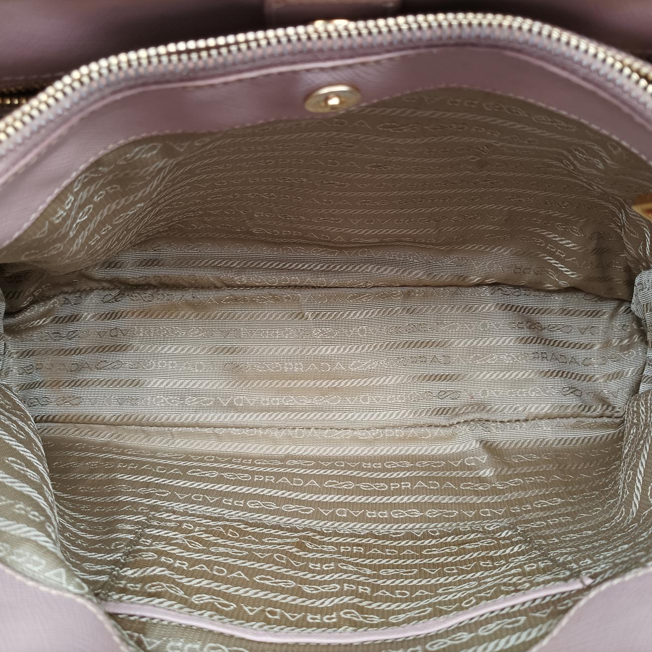 Pre-owned Prada Galleria Pink SAFFIANO Leather BN1801 shoulderbag | stylenewstar