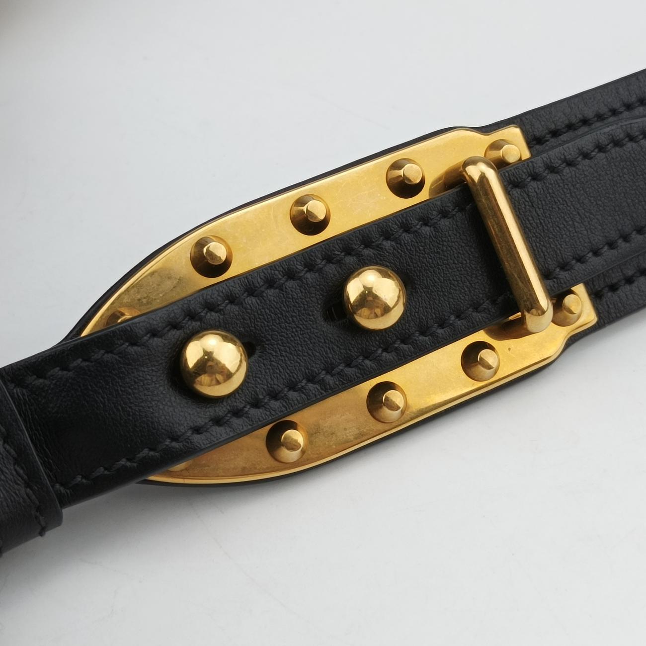 Pre-owned Prada Cahier Red×black Leather 1BD045 shoulderbag | stylenewstar