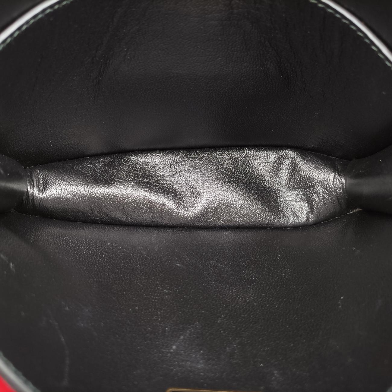 Pre-owned Prada Cahier Red×black Leather 1BD045 shoulderbag | stylenewstar