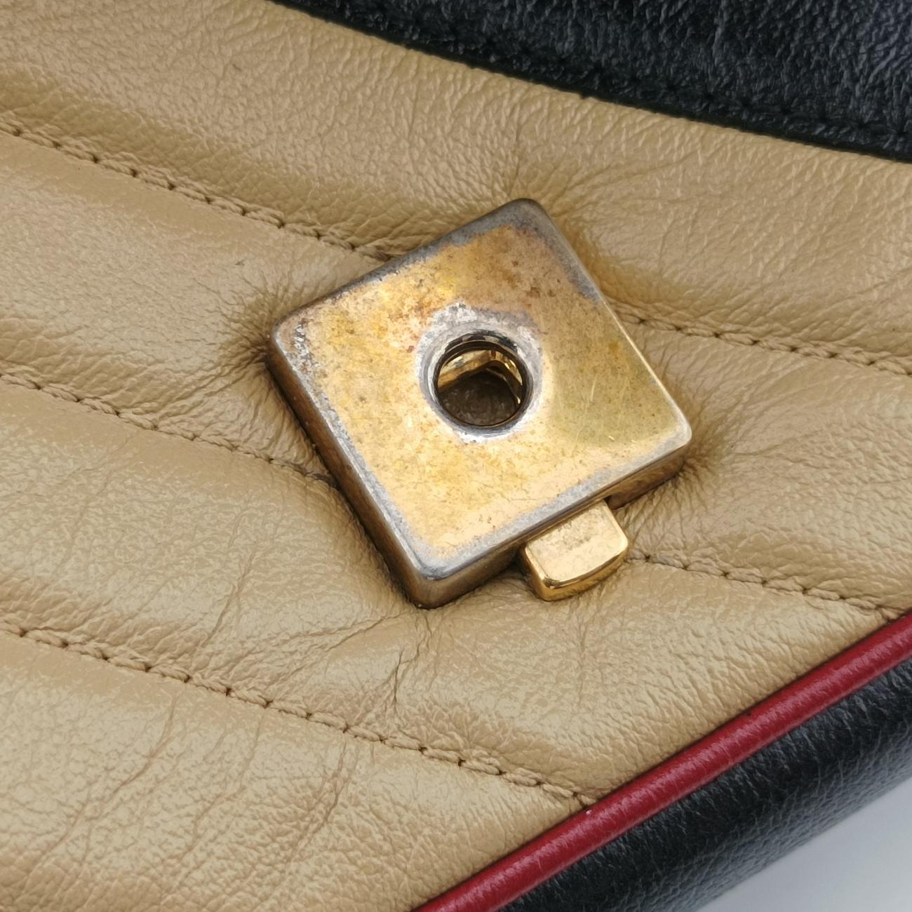 Secondhand Gucci GG Marmont Black x Beige x Red Leather 443497 shoulderbag | stylenewstar