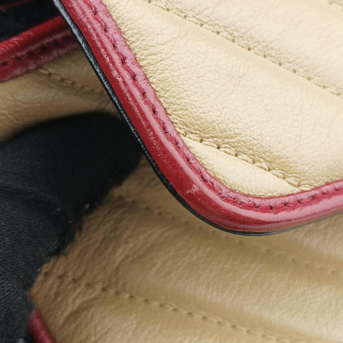 Secondhand Gucci GG Marmont Black x Beige x Red Leather 443497 shoulderbag | stylenewstar