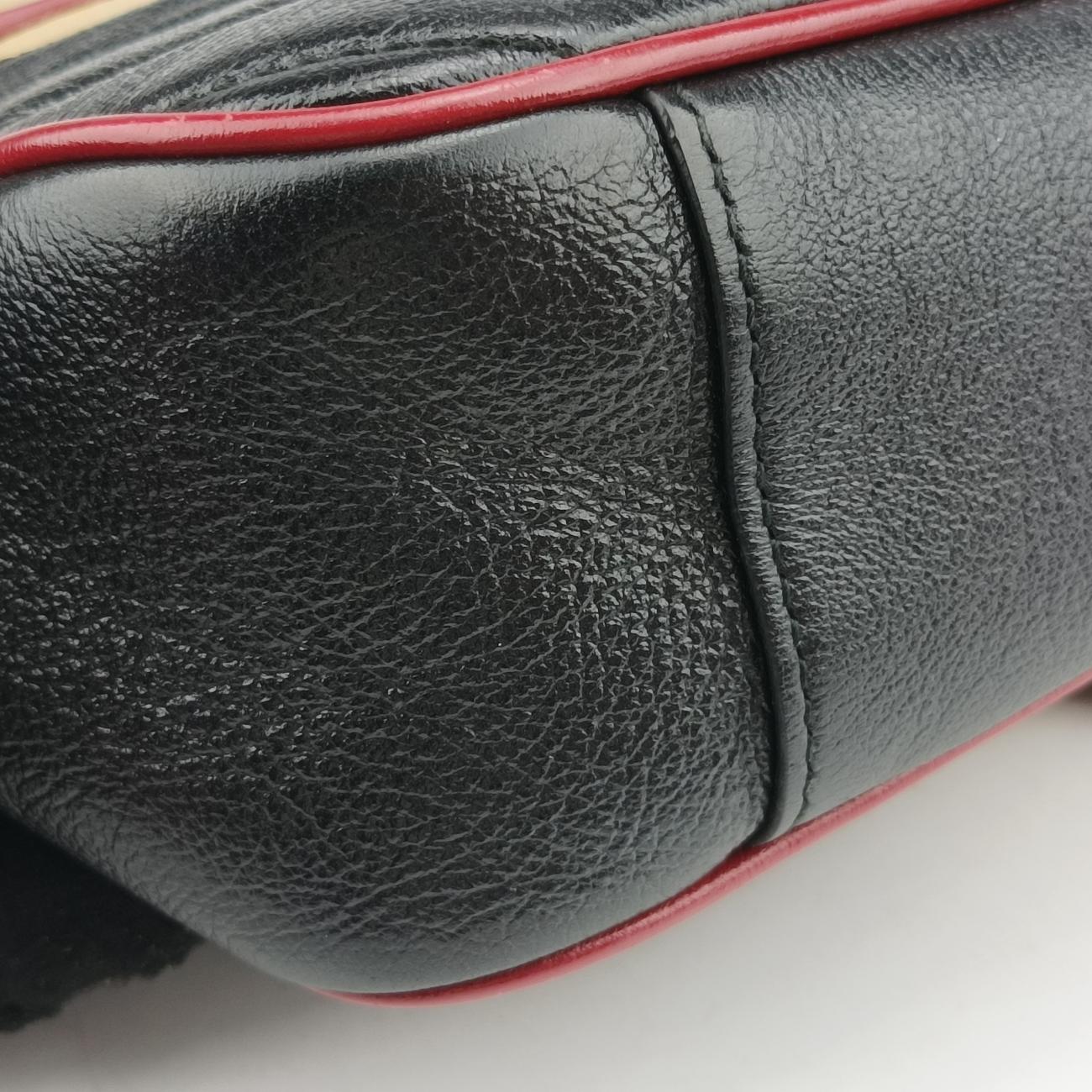 Secondhand Gucci GG Marmont Black x Beige x Red Leather 443497 shoulderbag | stylenewstar