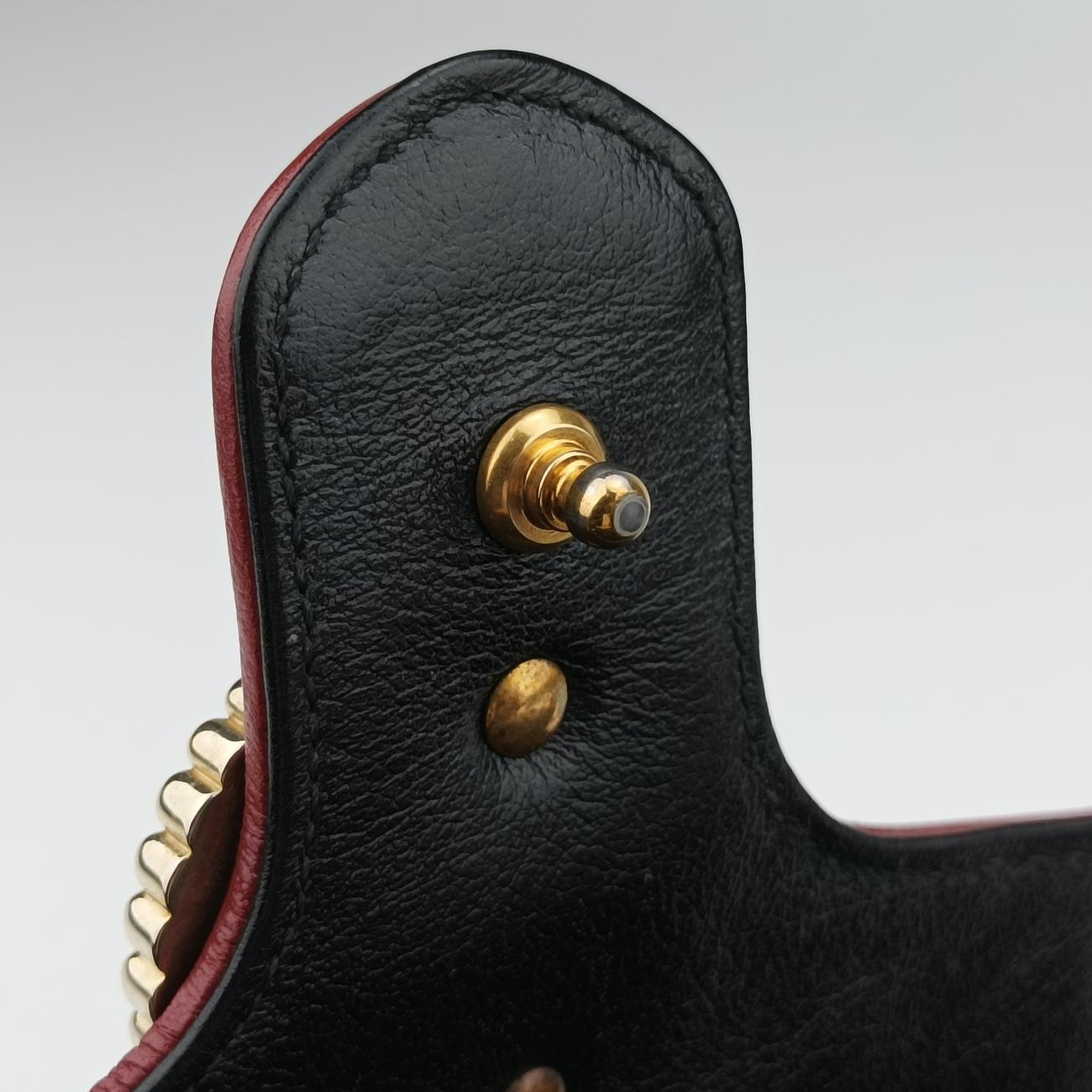 Secondhand Gucci GG Marmont Black x Beige x Red Leather 443497 shoulderbag | stylenewstar