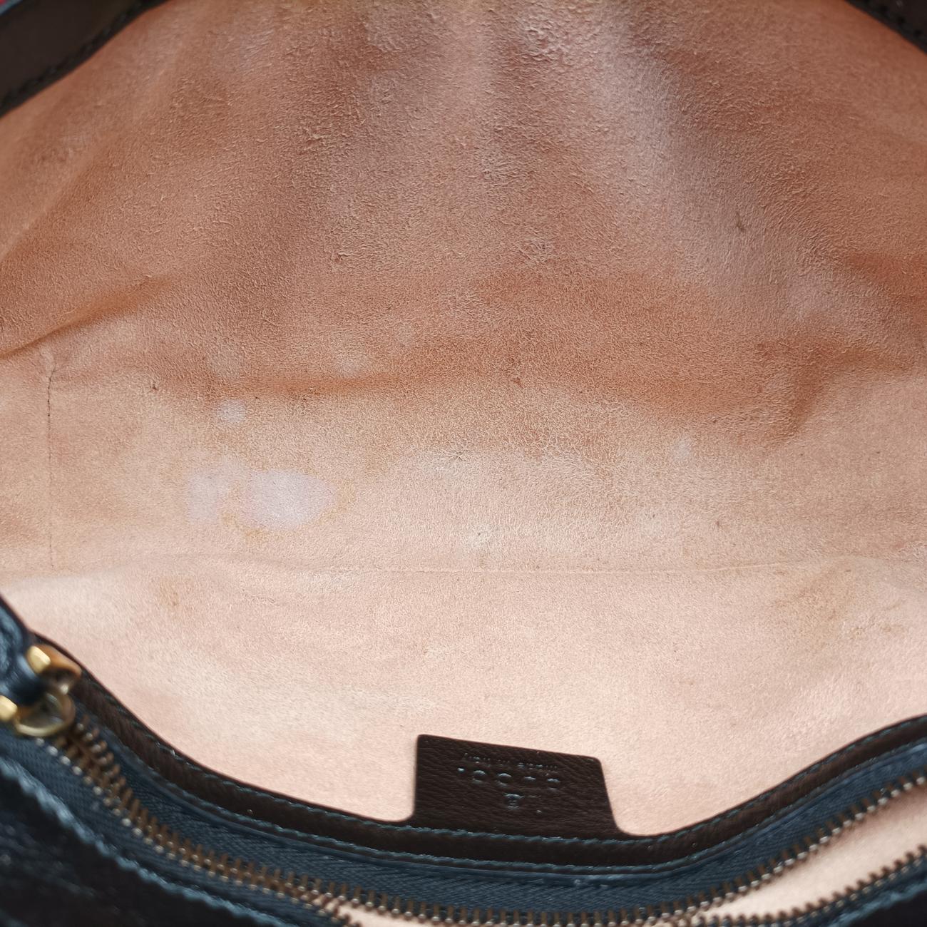 Secondhand Gucci GG Marmont Black x Beige x Red Leather 443497 shoulderbag | stylenewstar