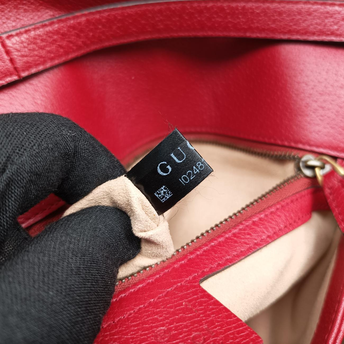 Pre-owned Gucci Queen Margaret Beige×Red×Multicolour PVC coated canvas×Leather 524356 shoulderbag | stylenewstar