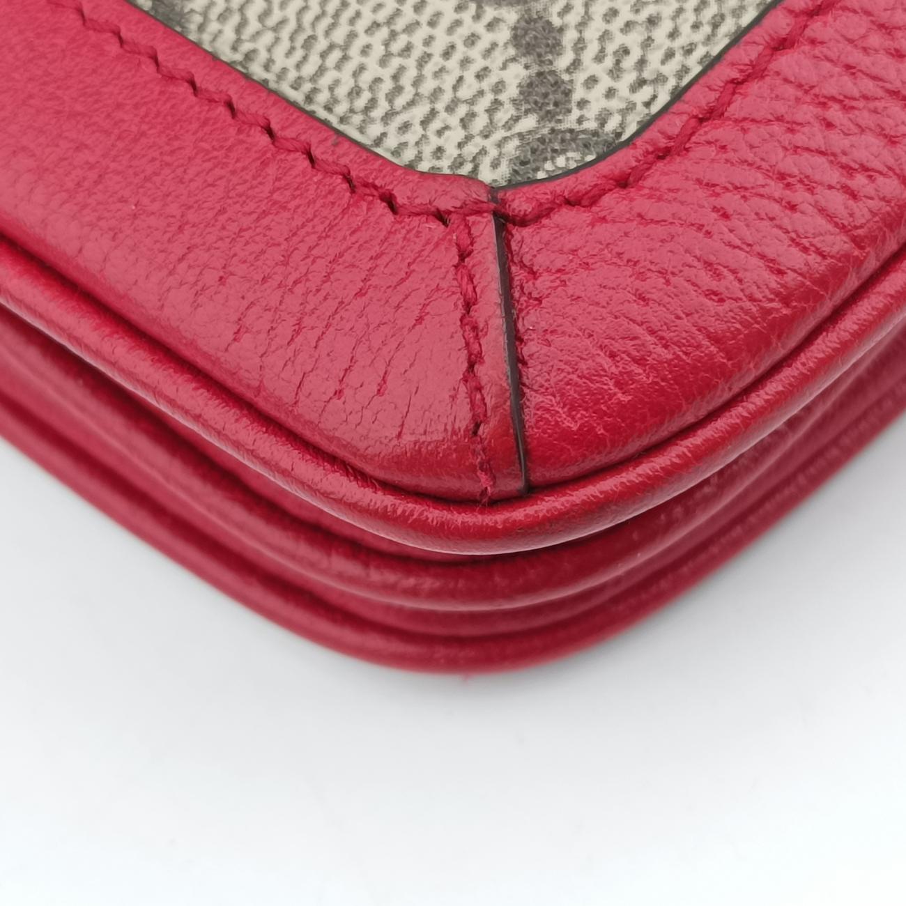 Pre-owned Gucci Queen Margaret Beige×Red×Multicolour PVC coated canvas×Leather 524356 shoulderbag | stylenewstar