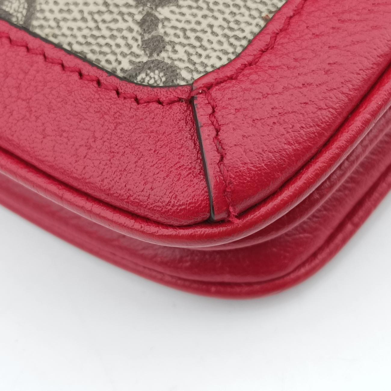 Pre-owned Gucci Queen Margaret Beige×Red×Multicolour PVC coated canvas×Leather 524356 shoulderbag | stylenewstar