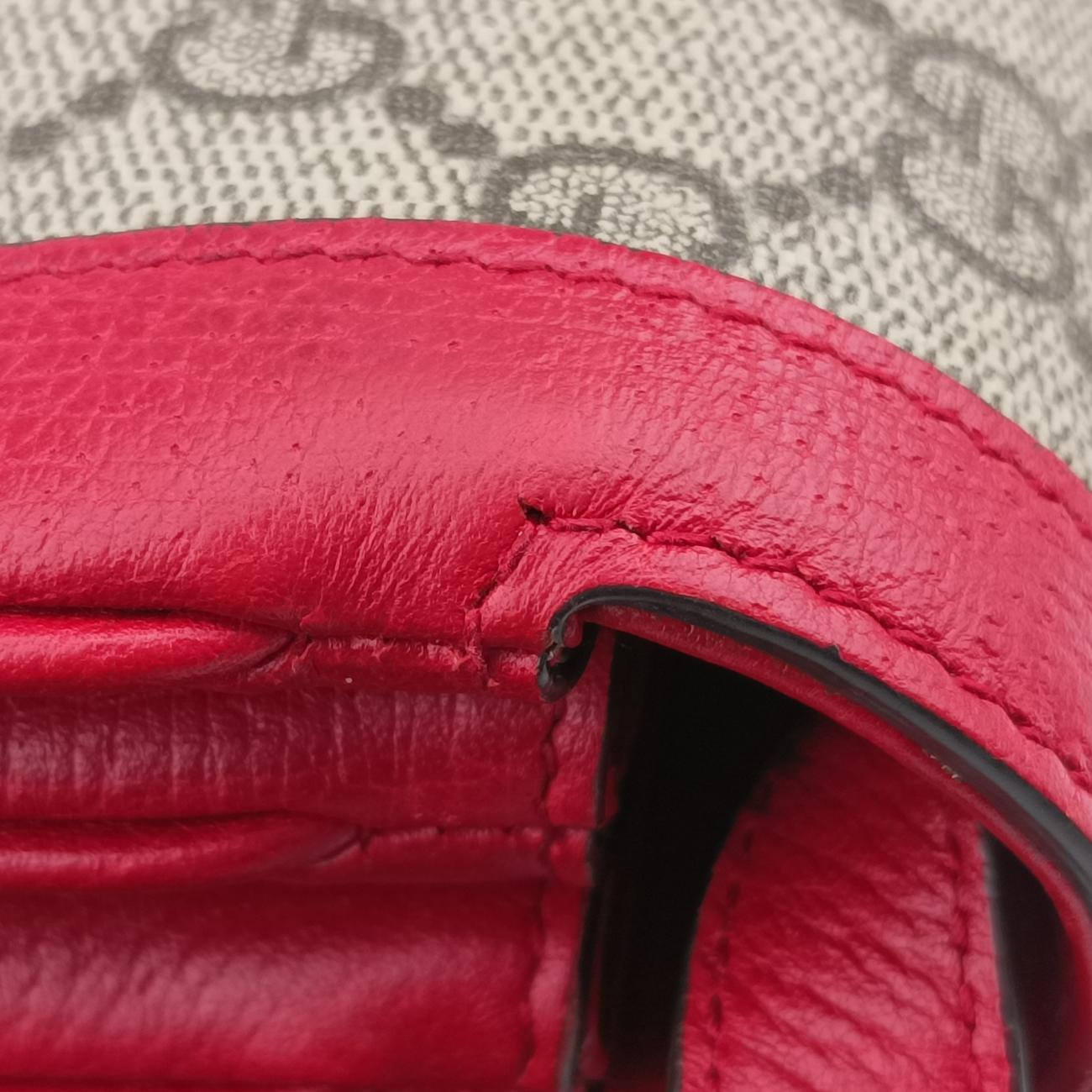 Pre-owned Gucci Queen Margaret Beige×Red×Multicolour PVC coated canvas×Leather 524356 shoulderbag | stylenewstar