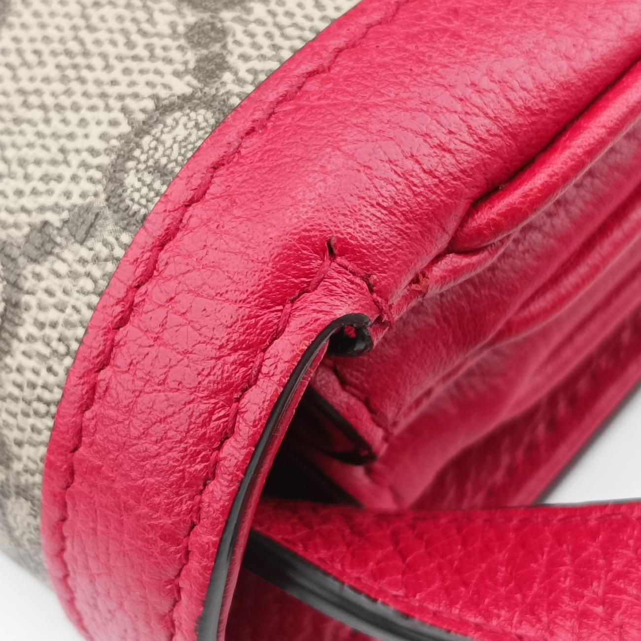 Pre-owned Gucci Queen Margaret Beige×Red×Multicolour PVC coated canvas×Leather 524356 shoulderbag | stylenewstar