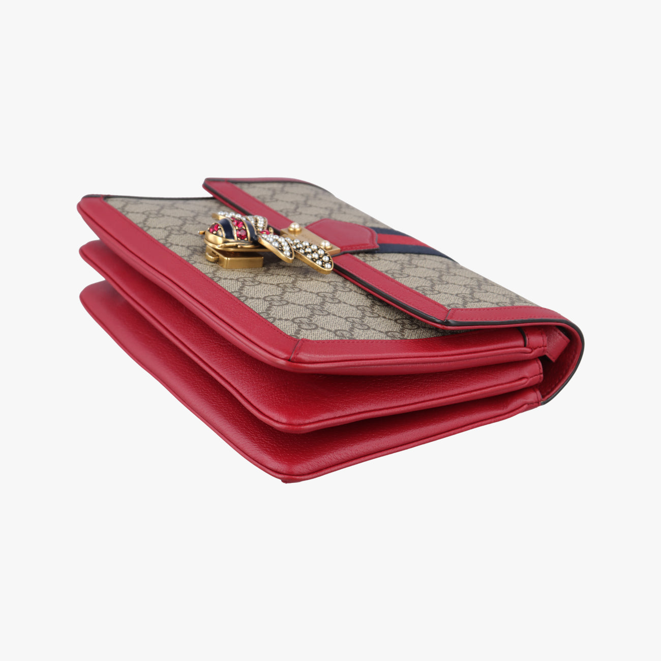 Pre-owned Gucci Queen Margaret Beige×Red×Multicolour PVC coated canvas×Leather 524356 shoulderbag | stylenewstar