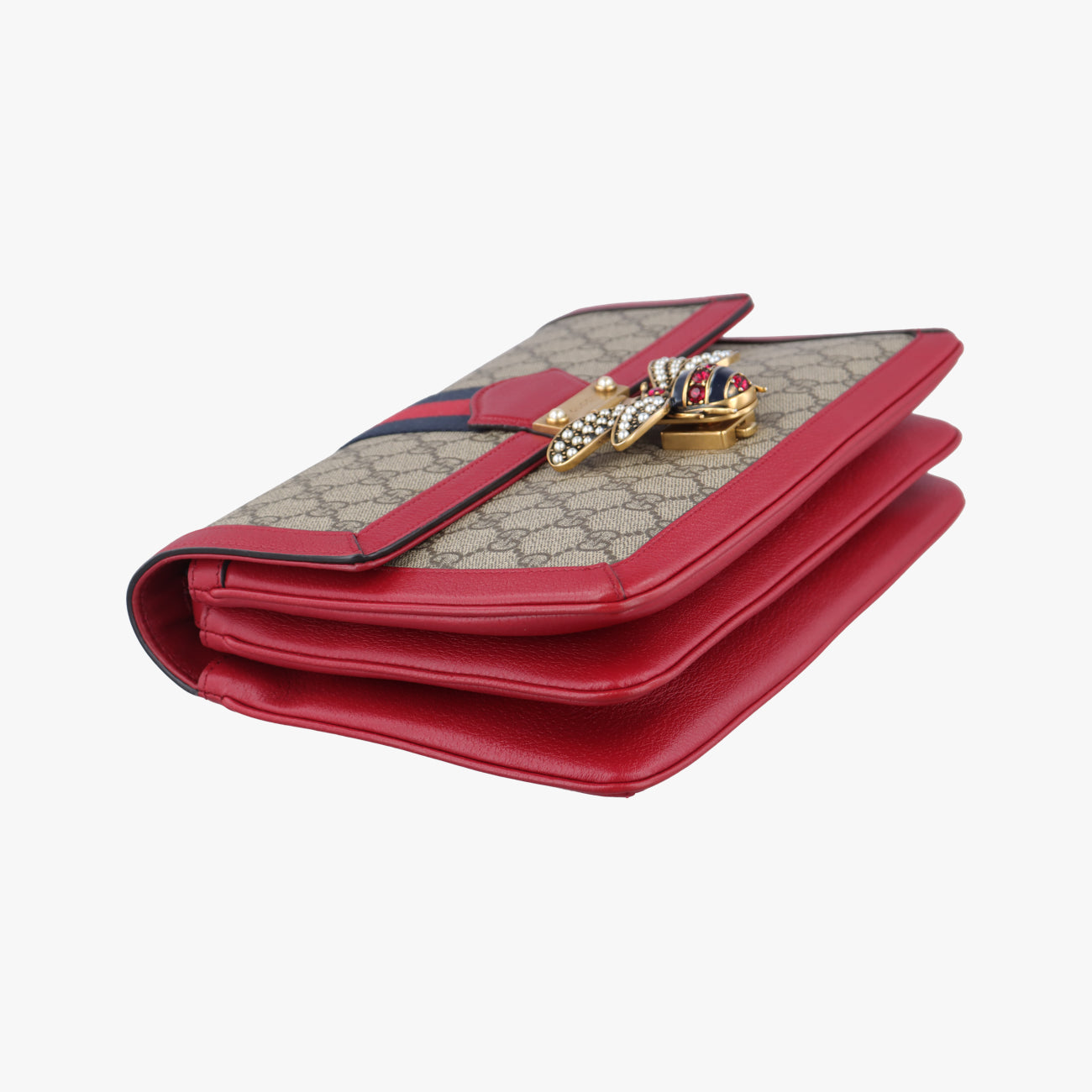 Pre-owned Gucci Queen Margaret Beige×Red×Multicolour PVC coated canvas×Leather 524356 shoulderbag | stylenewstar