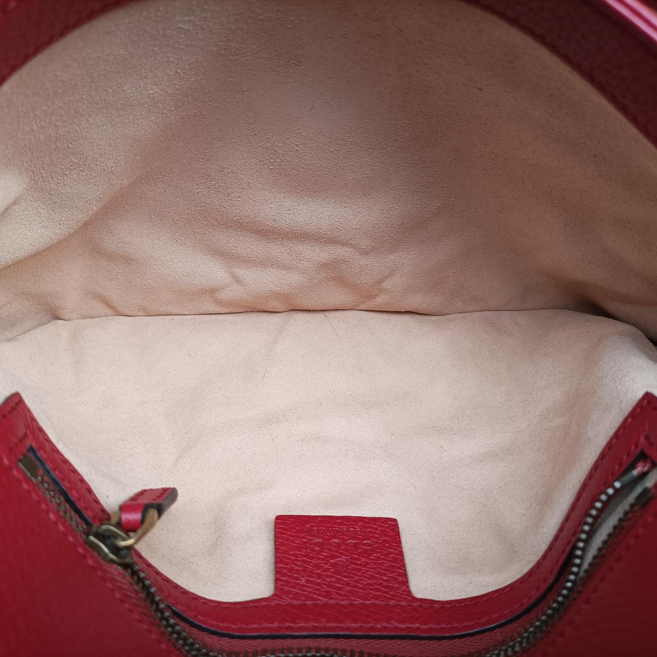 Pre-owned Gucci Queen Margaret Beige×Red×Multicolour PVC coated canvas×Leather 524356 shoulderbag | stylenewstar
