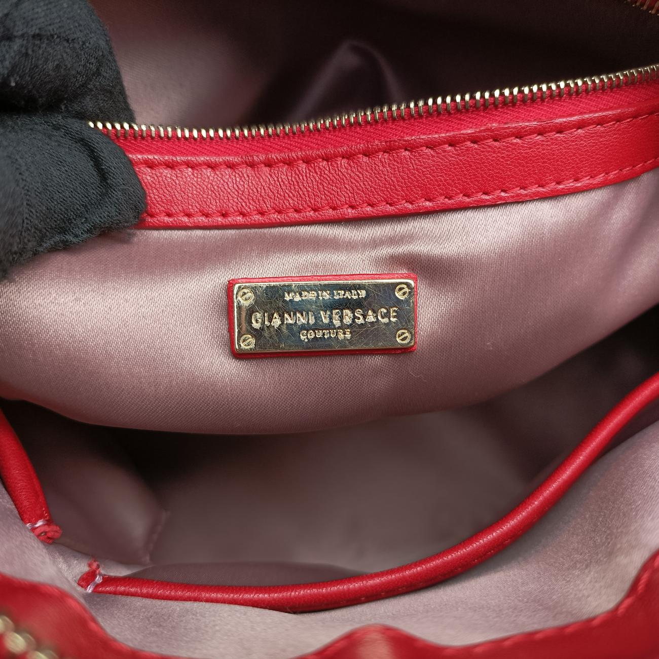 Pre-owned VERSACE Couture Snap Red Patent  handbag | stylenewstar