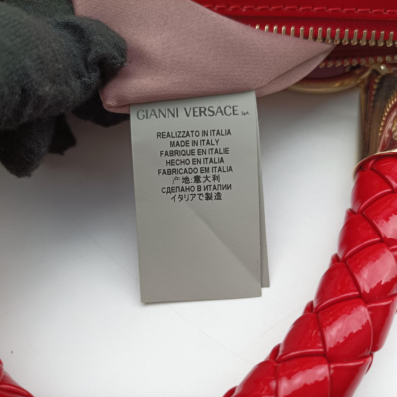 Pre-owned VERSACE Couture Snap Red Patent  handbag | stylenewstar