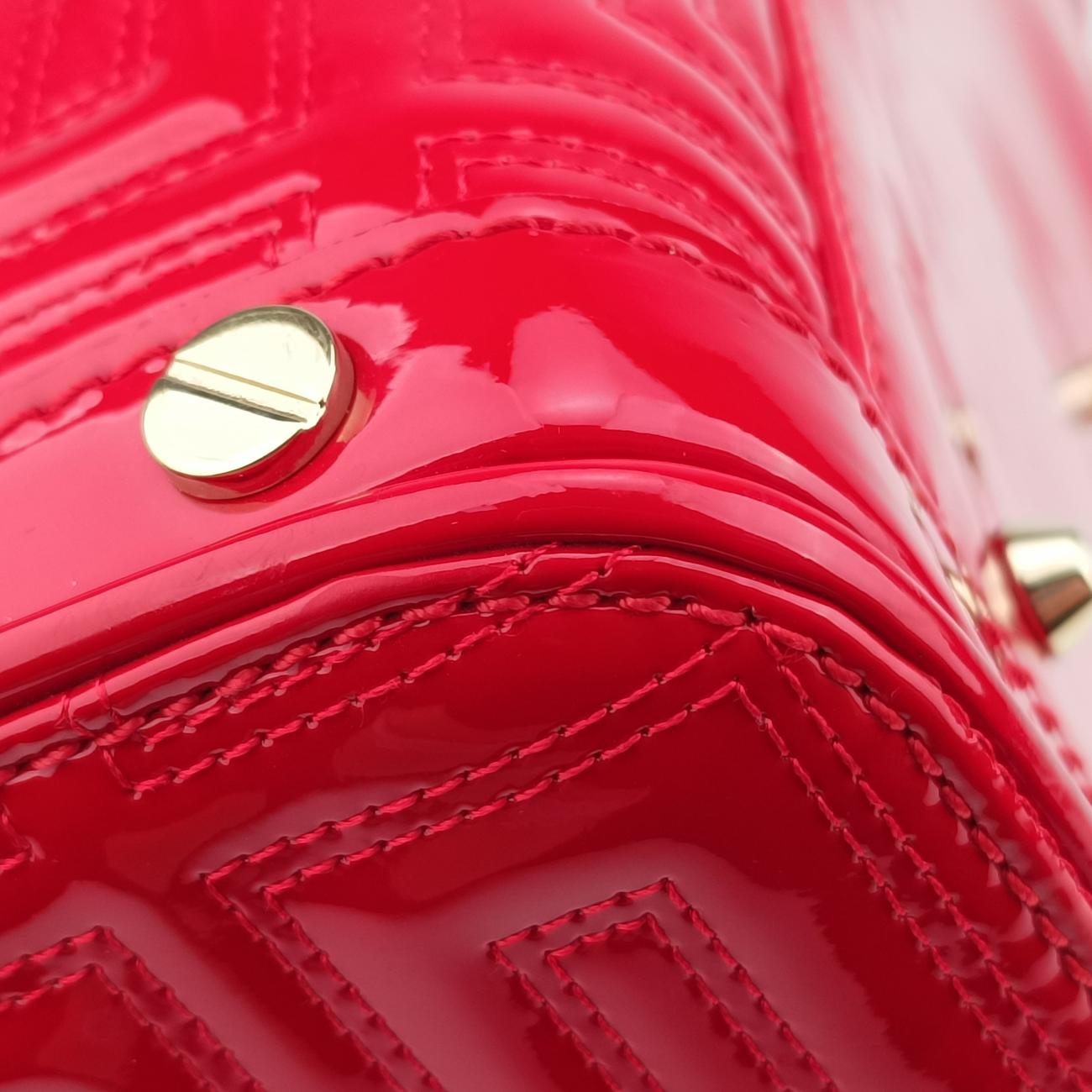 Pre-owned VERSACE Couture Snap Red Patent  handbag | stylenewstar