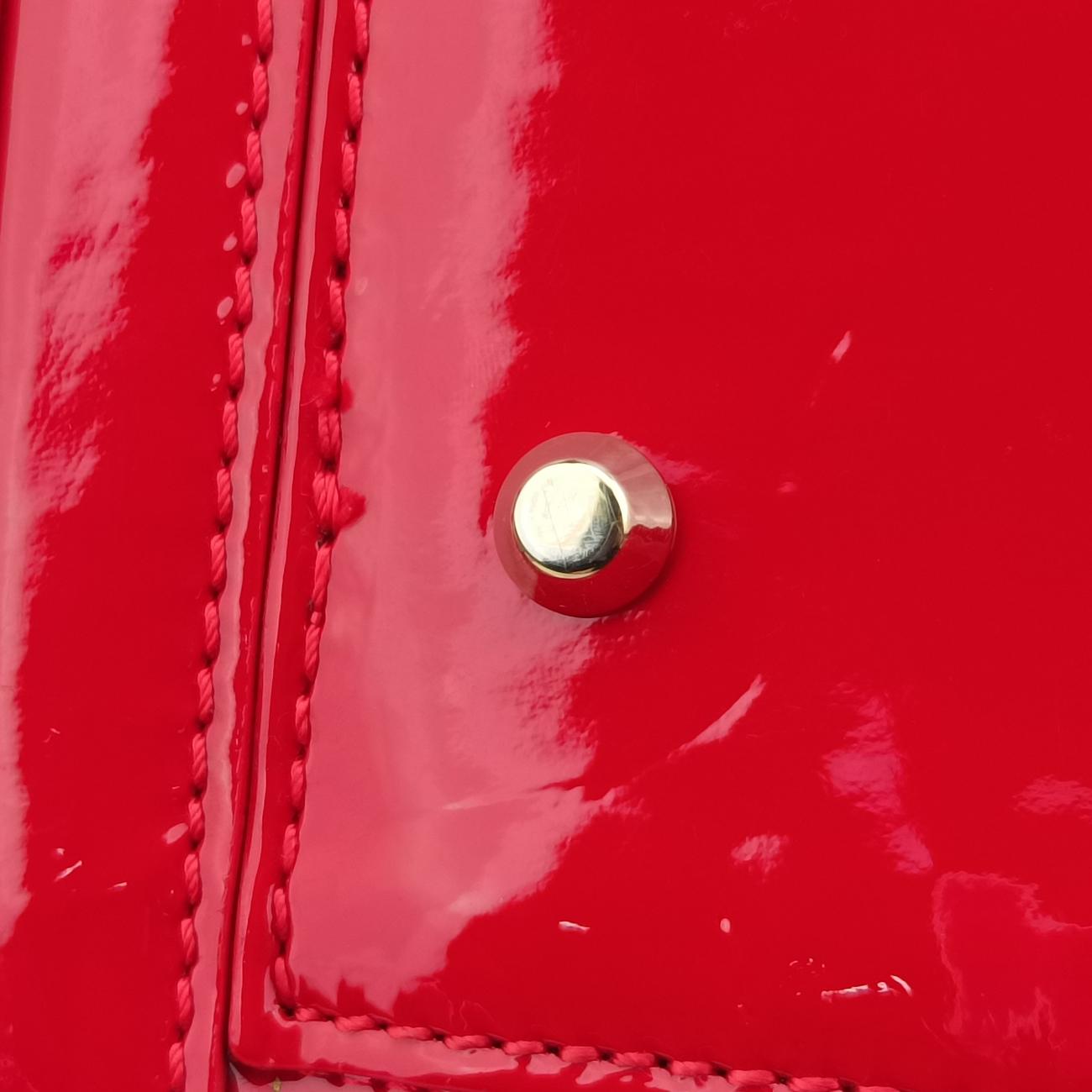 Pre-owned VERSACE Couture Snap Red Patent  handbag | stylenewstar