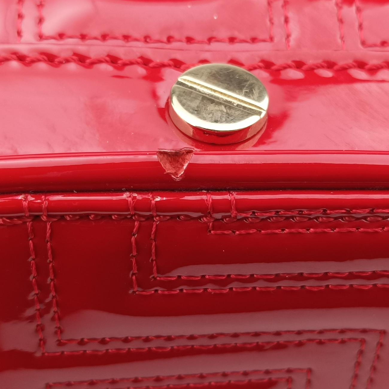 Pre-owned VERSACE Couture Snap Red Patent  handbag | stylenewstar
