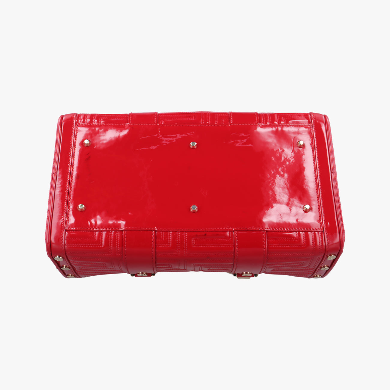 Pre-owned VERSACE Couture Snap Red Patent  handbag | stylenewstar