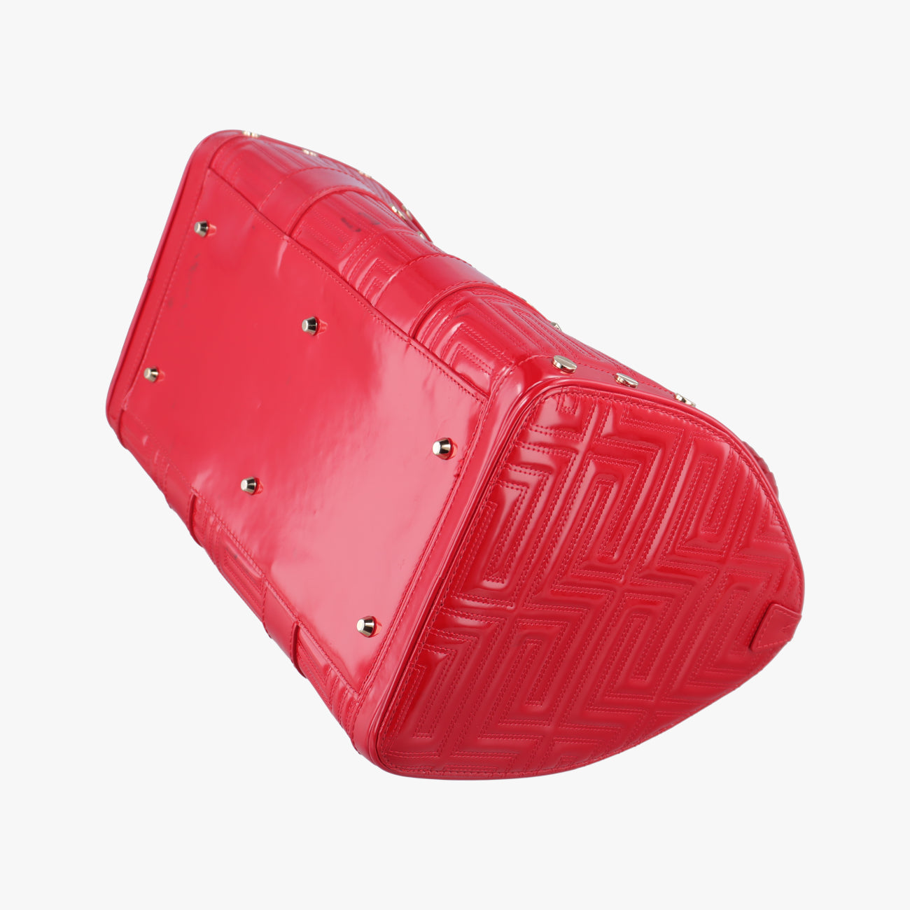 Pre-owned VERSACE Couture Snap Red Patent  handbag | stylenewstar