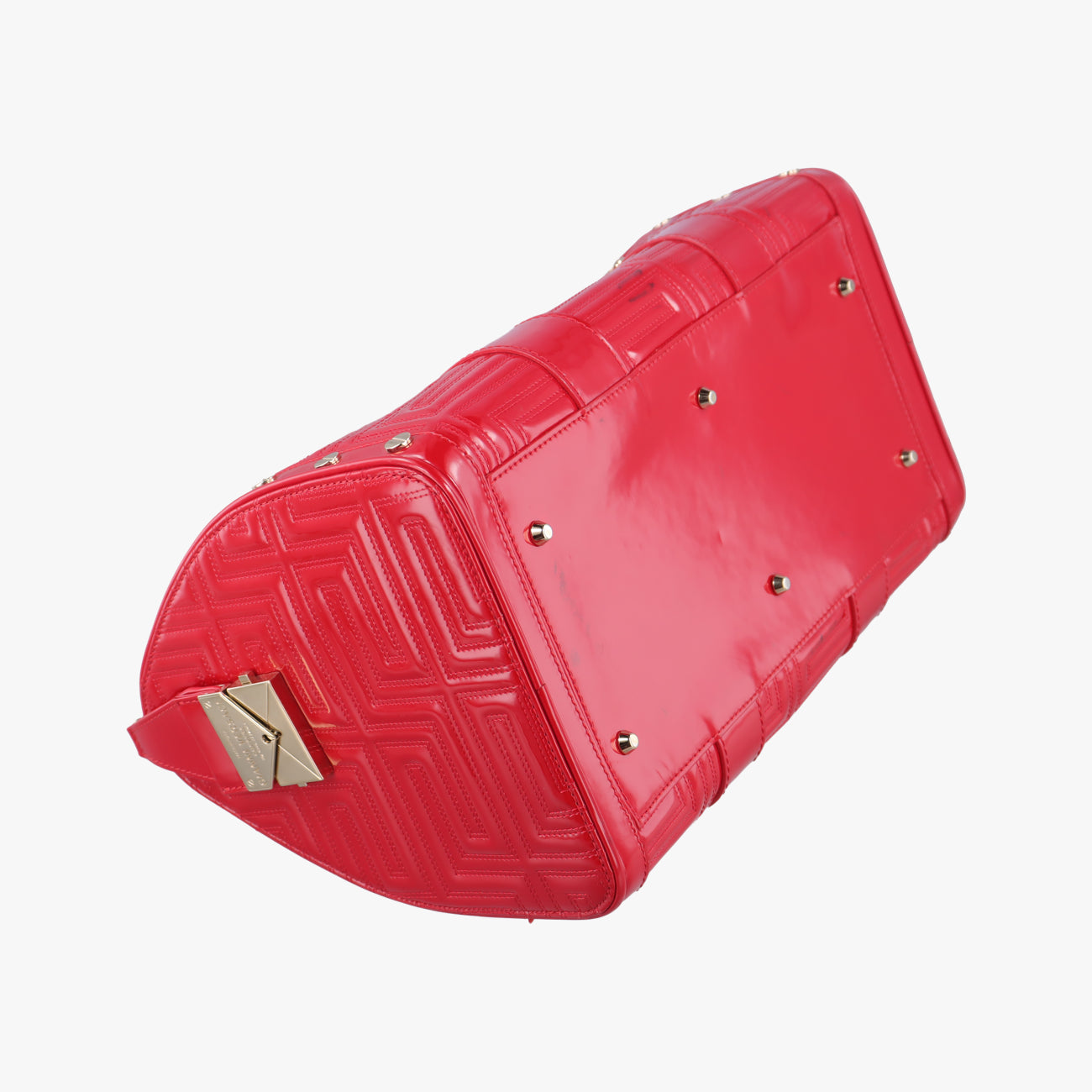 Pre-owned VERSACE Couture Snap Red Patent  handbag | stylenewstar